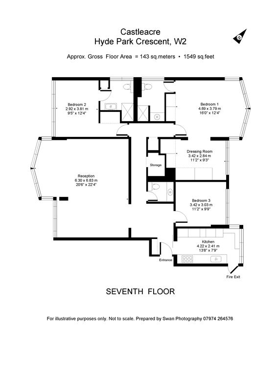 3 Bedrooms Flat to rent in Castleacre, Hyde Park Crescent, London W2
