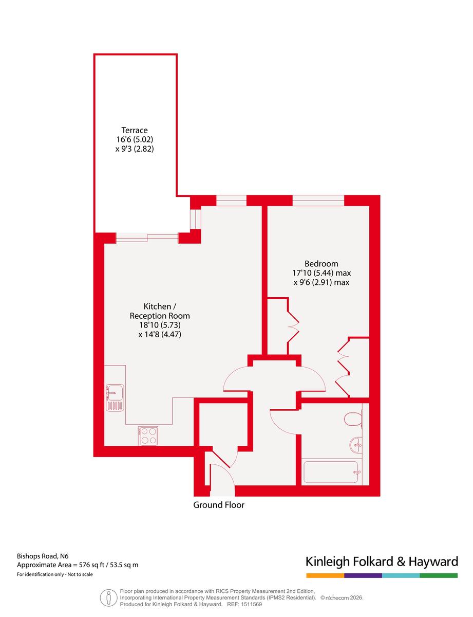 Flat 1, Brickfield Court, 39, Bishops Road, London floorplan