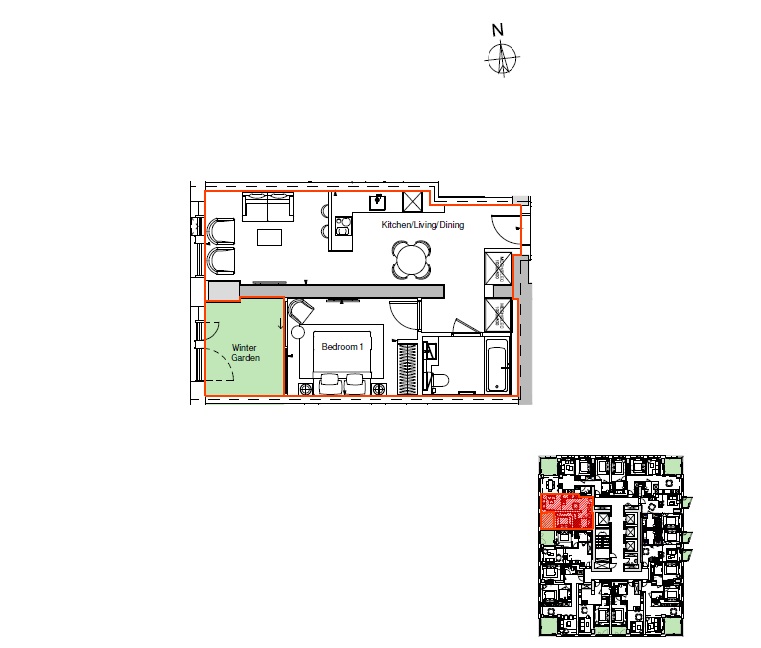 Damac Tower, 610, Nine Elms, London floorplan
