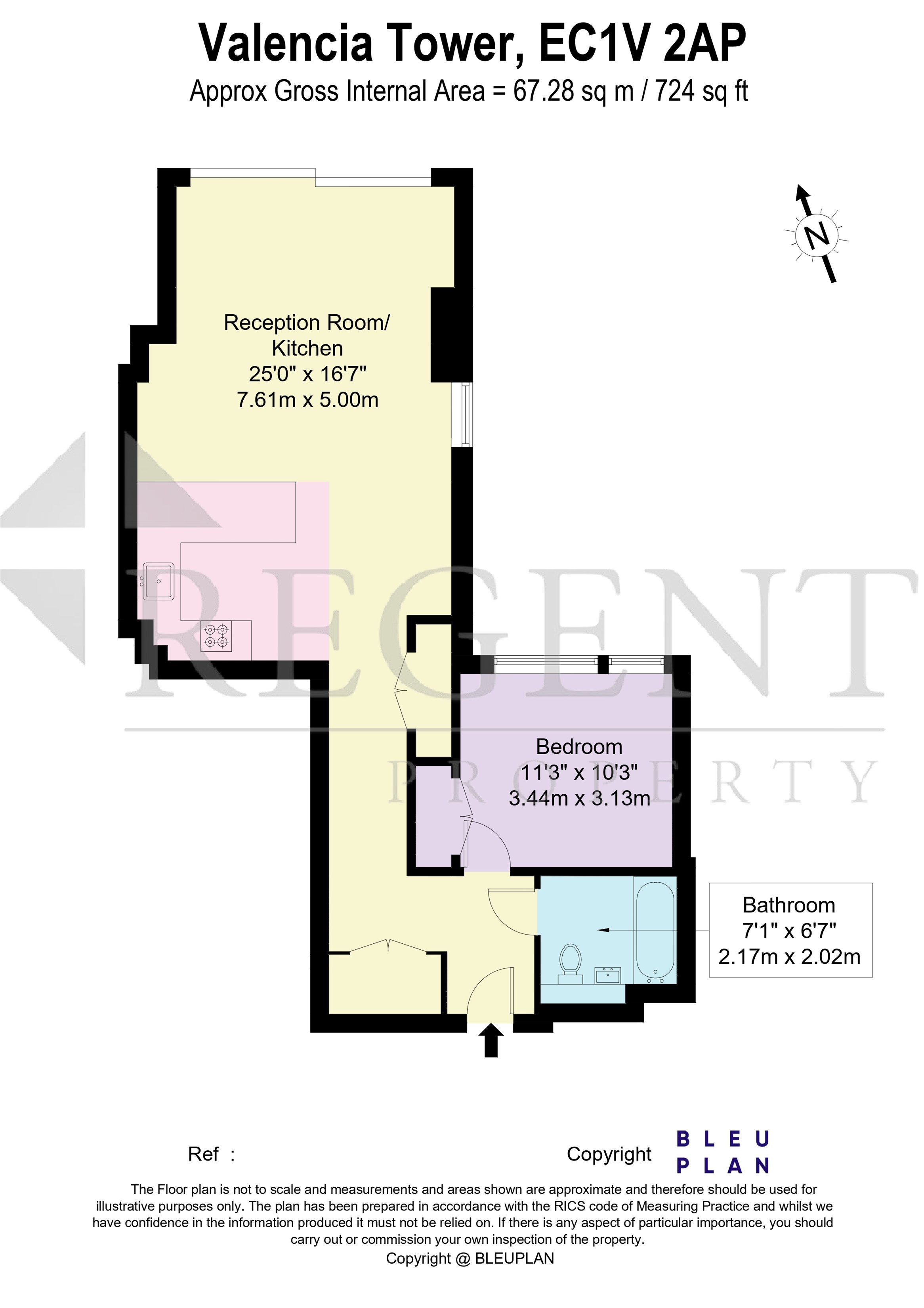 Apartment 1, Valencia Tower, London floorplan
