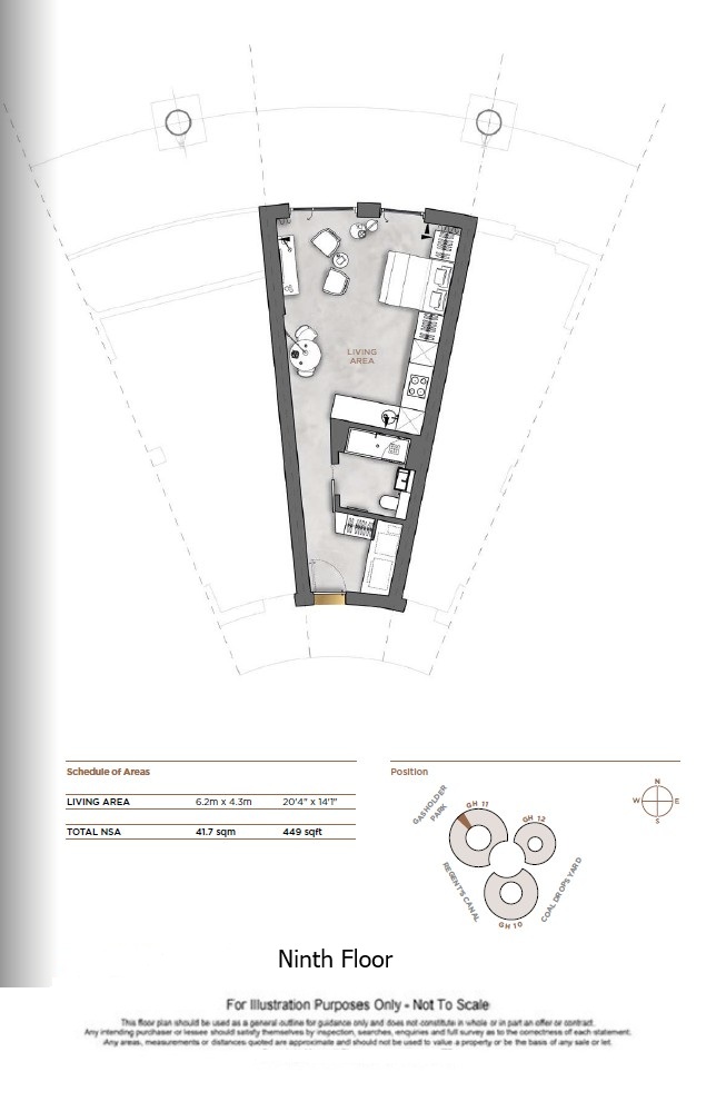11-94 Gasholders, 1, Gasholders, Lewis Cubitt Square, King's Cross, London floorplan