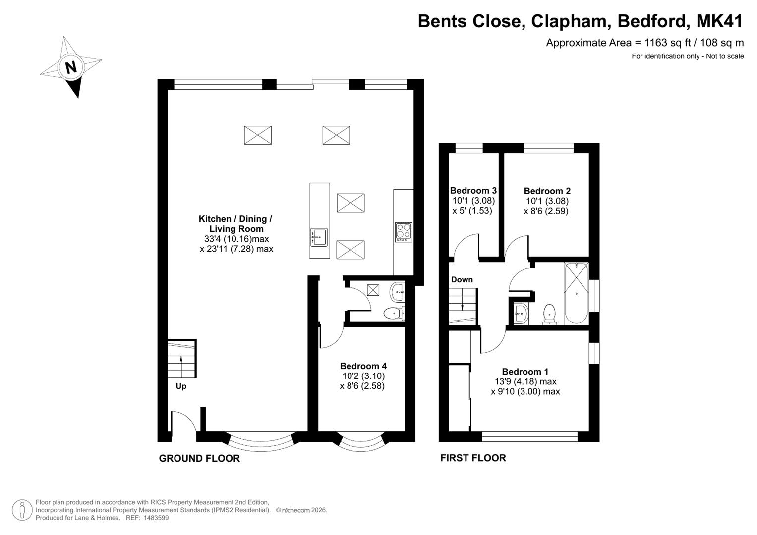 39, Bents Close, Bedford floorplan