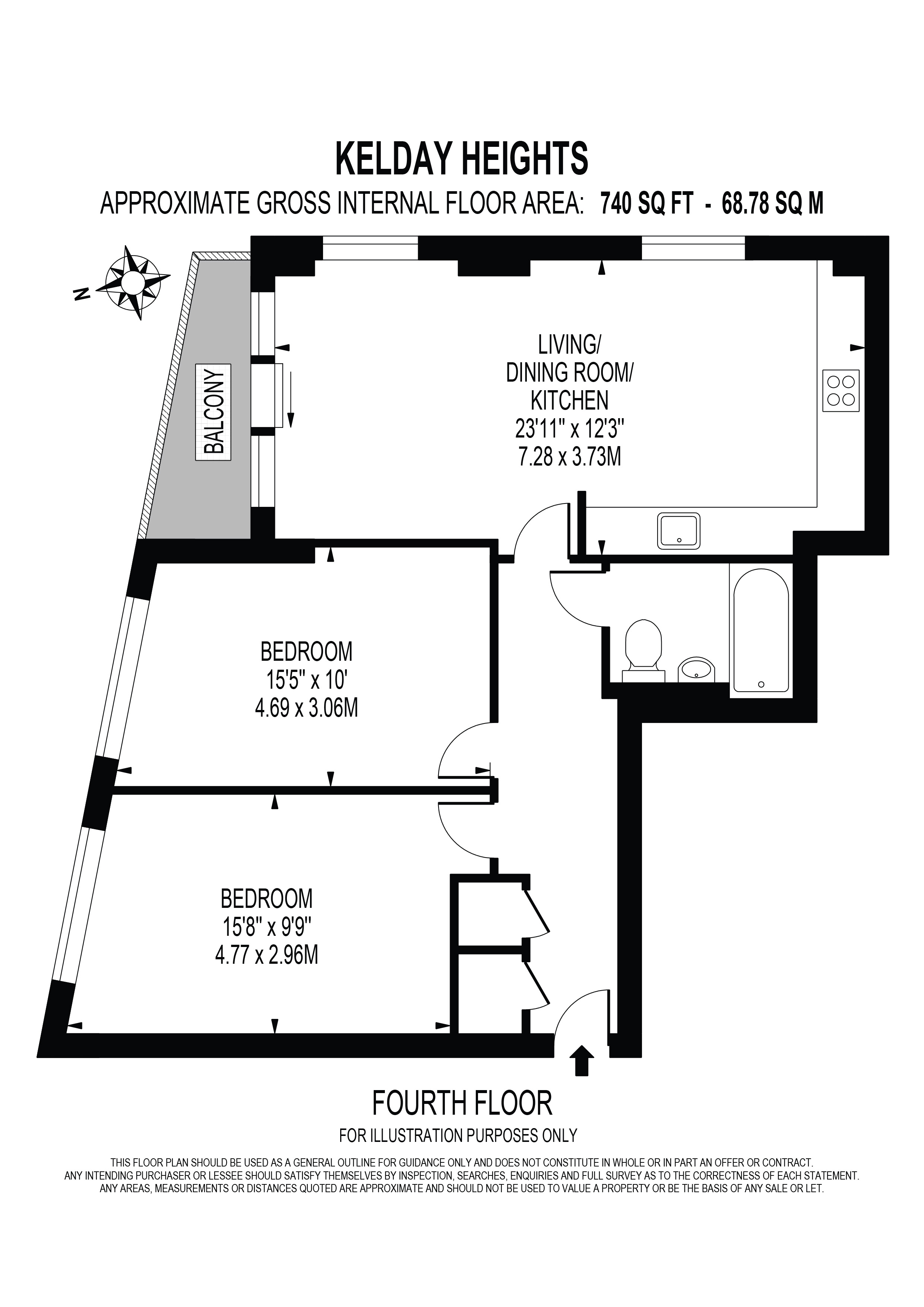 Flat 13 Kelday Heights 2, Spencer Way, London floorplan