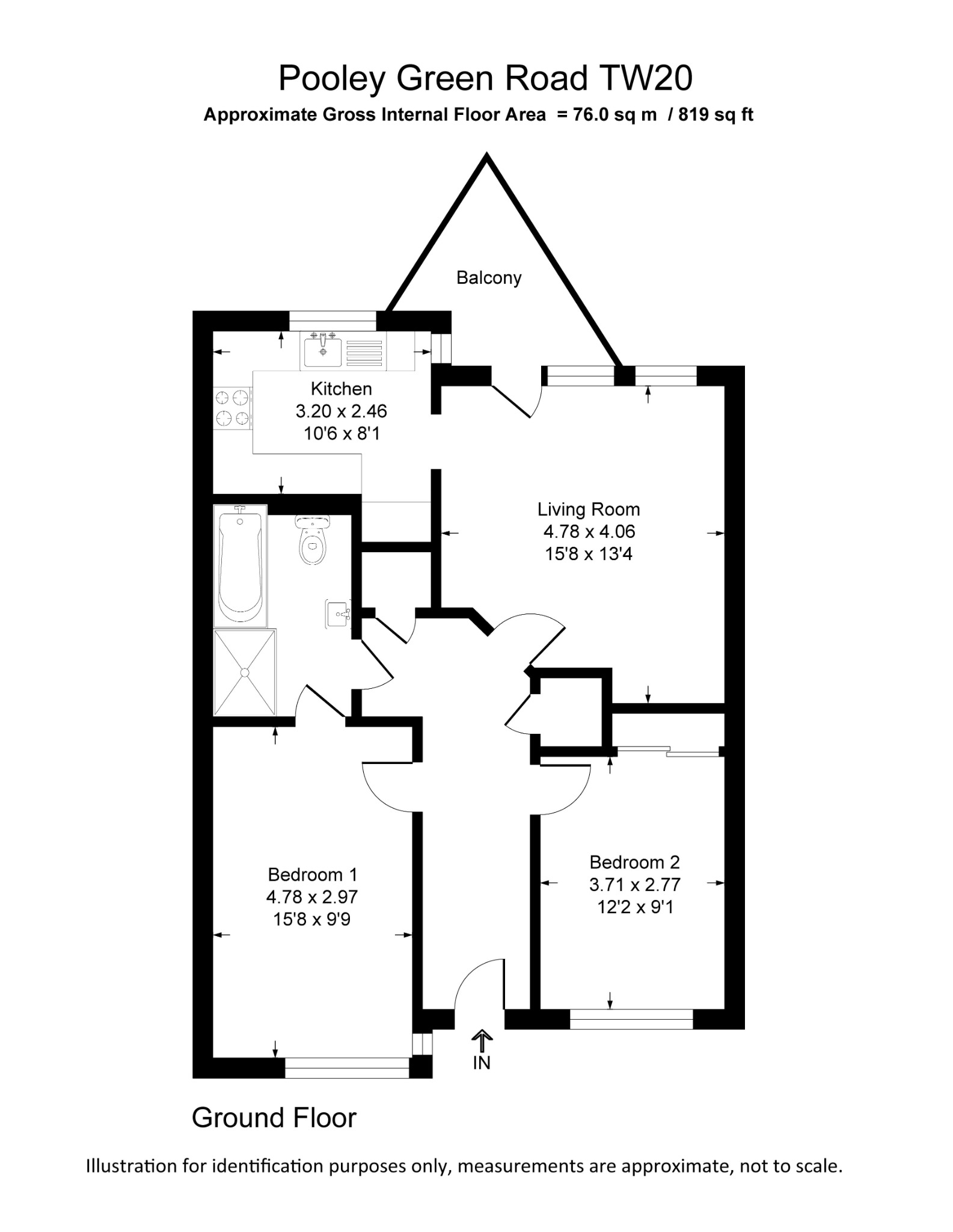 Pooley Green Road, Egham TW20, 2 bedroom flat for sale 62079089