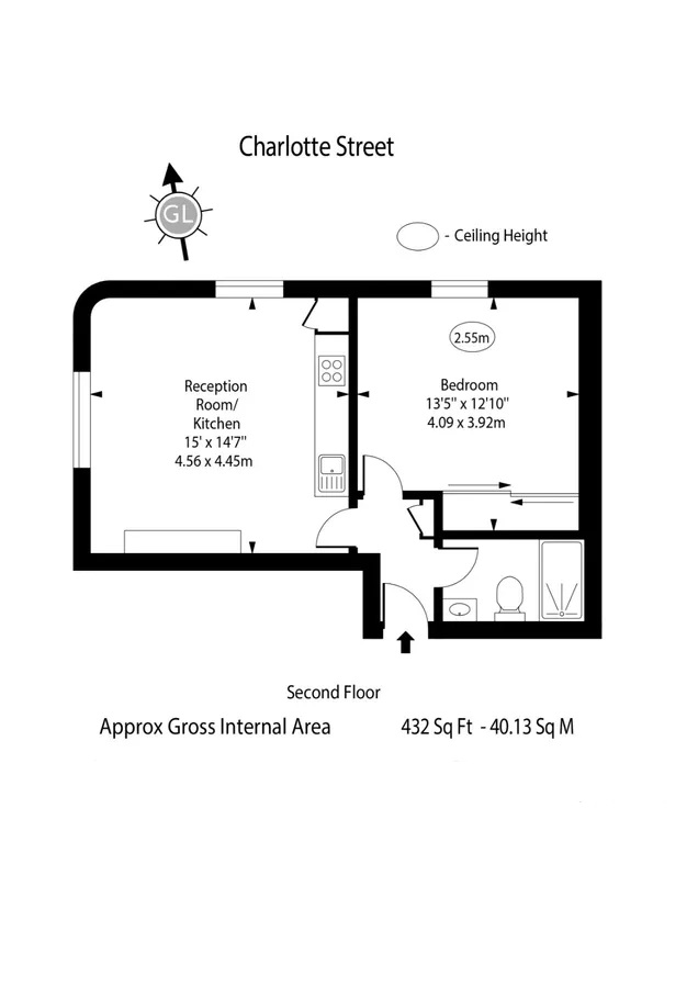 02 14A, Charlotte Street, London floorplan
