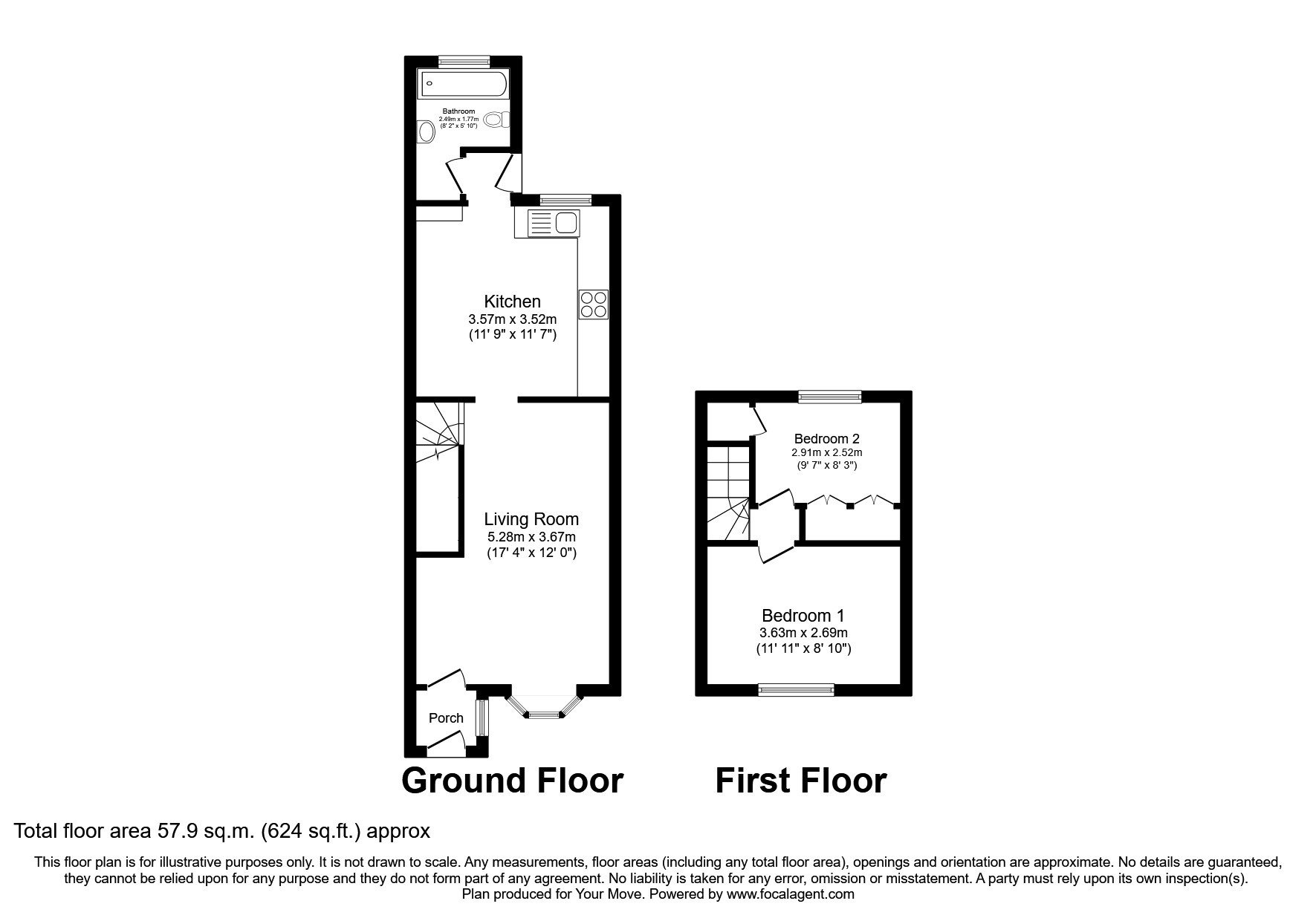 New Road, South Darenth, Dartford, Kent DA4, 2 bedroom terraced house