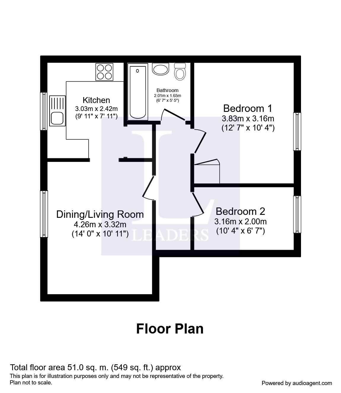 2 Bedrooms Flat to rent in Twillbrook Drive, Salford M3