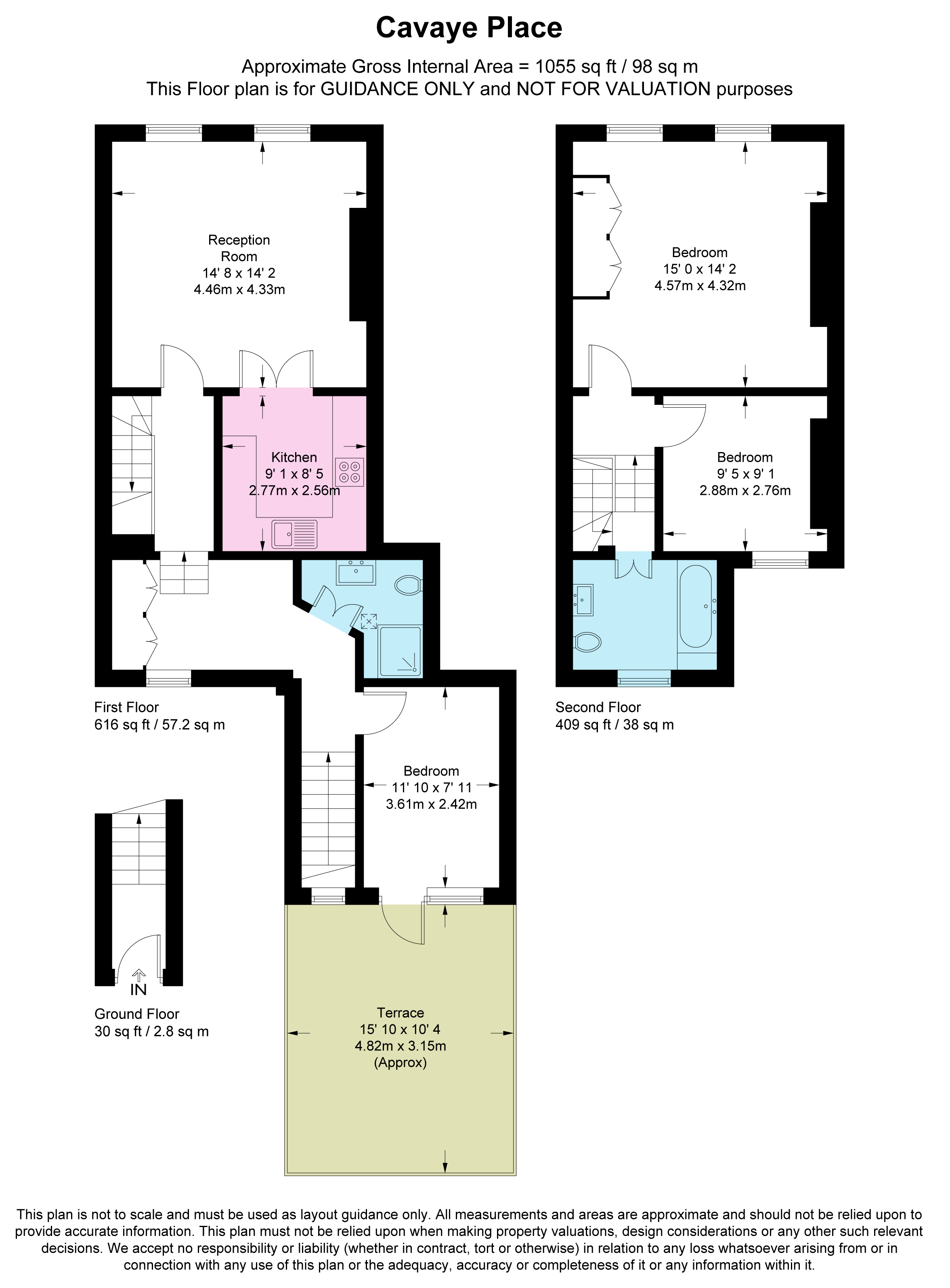 First and Second Floor Flat, 15, Cavaye Place, London floorplan