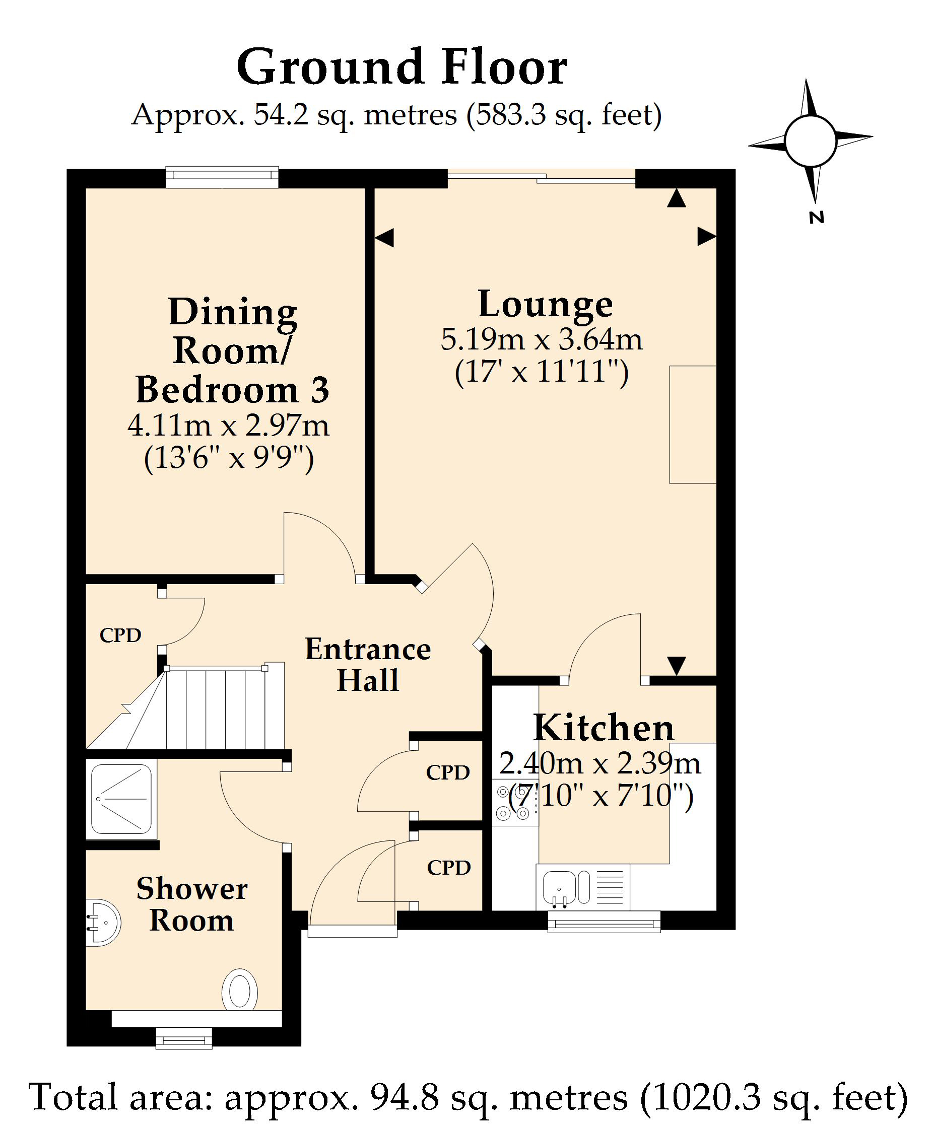 2, Garden Court, West Moors floorplan