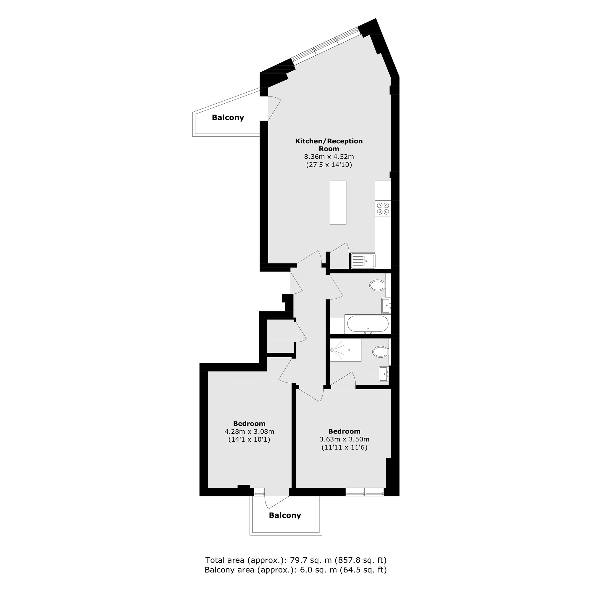 Flat 3, Brookfarm House, 1A, Station Road, London floorplan