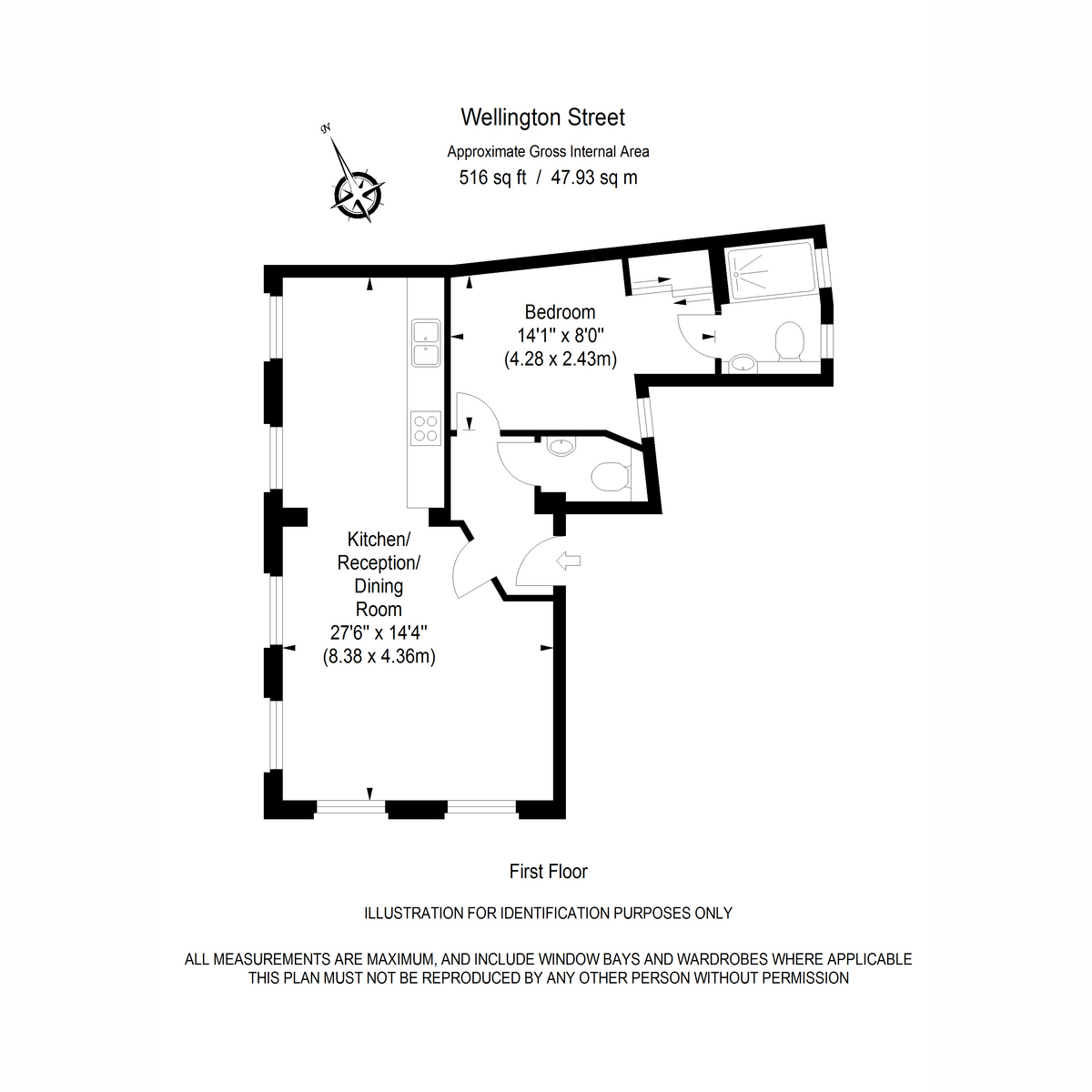 Flat 1, 44, Wellington Street, London floorplan