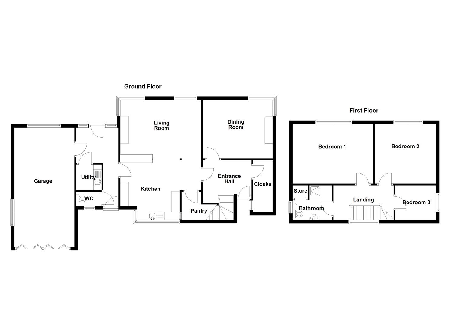 Valrosa, Wraggs Lane, Biddulph Moor floorplan