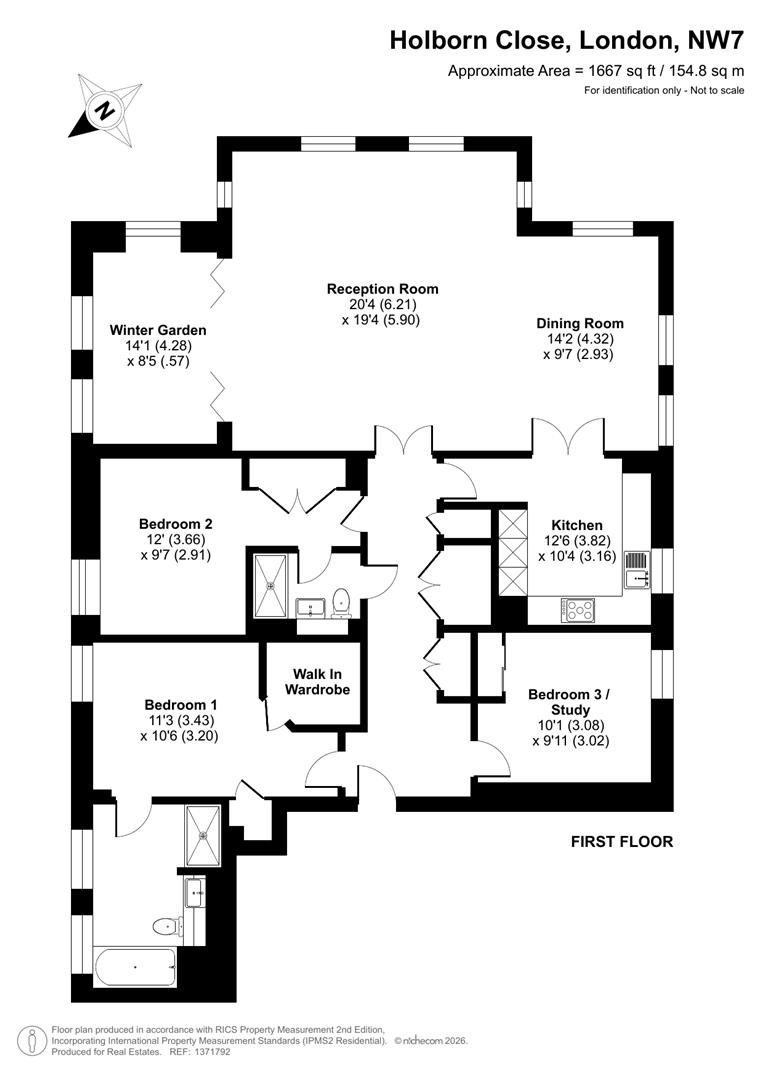 6 Brockworth Court, 2, Holborn Close, Mill Hill floorplan
