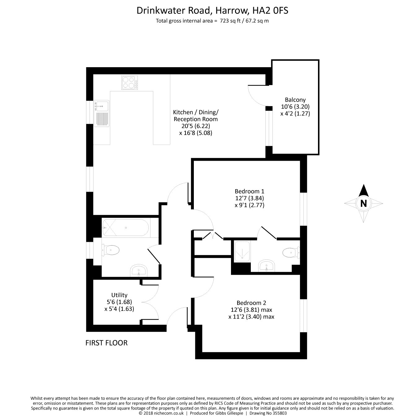 2 Bedrooms Flat for sale in Opal Court, Drinkwater Road, Harrow, Middlesex HA2