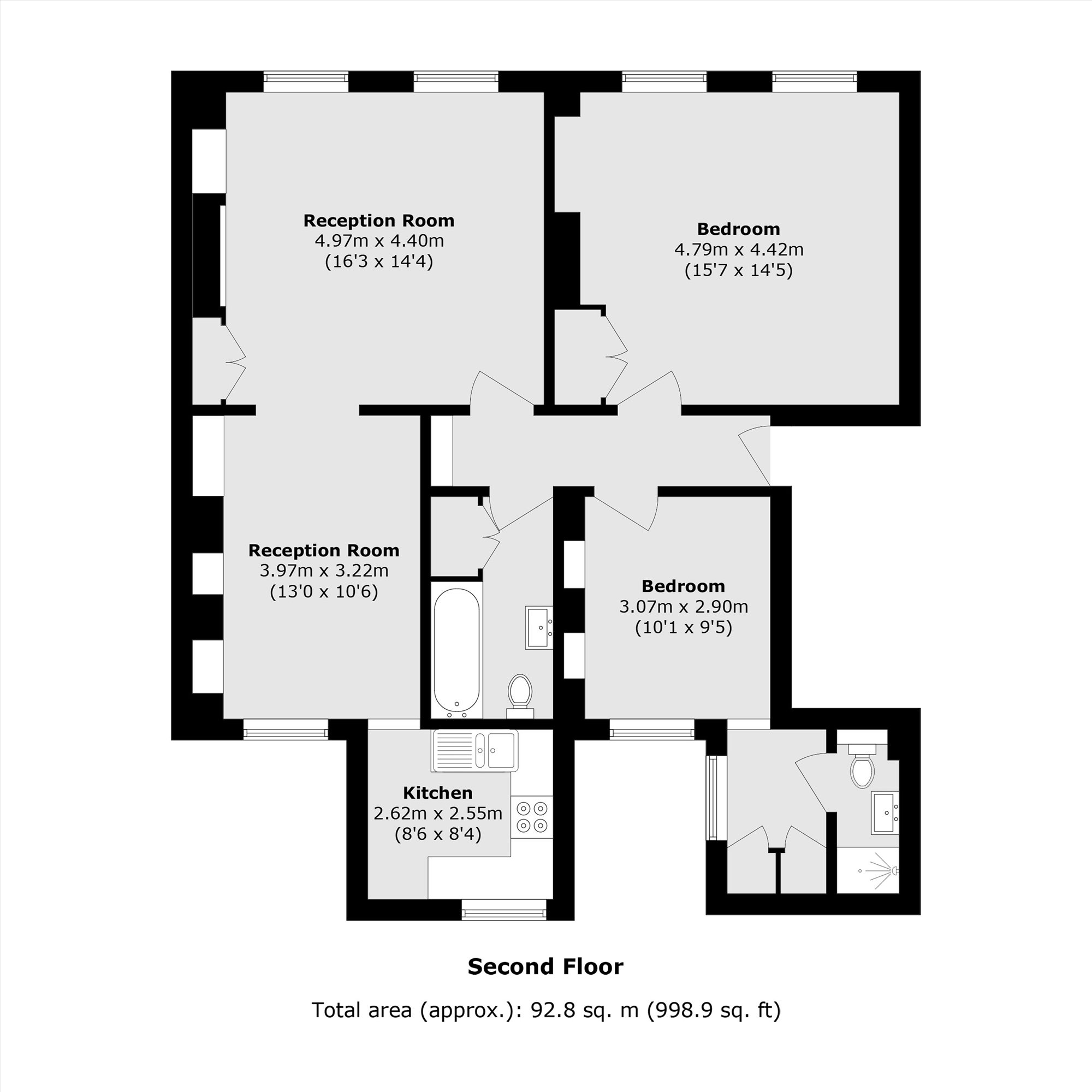 Flat 4, 55, Winchester Street, London floorplan