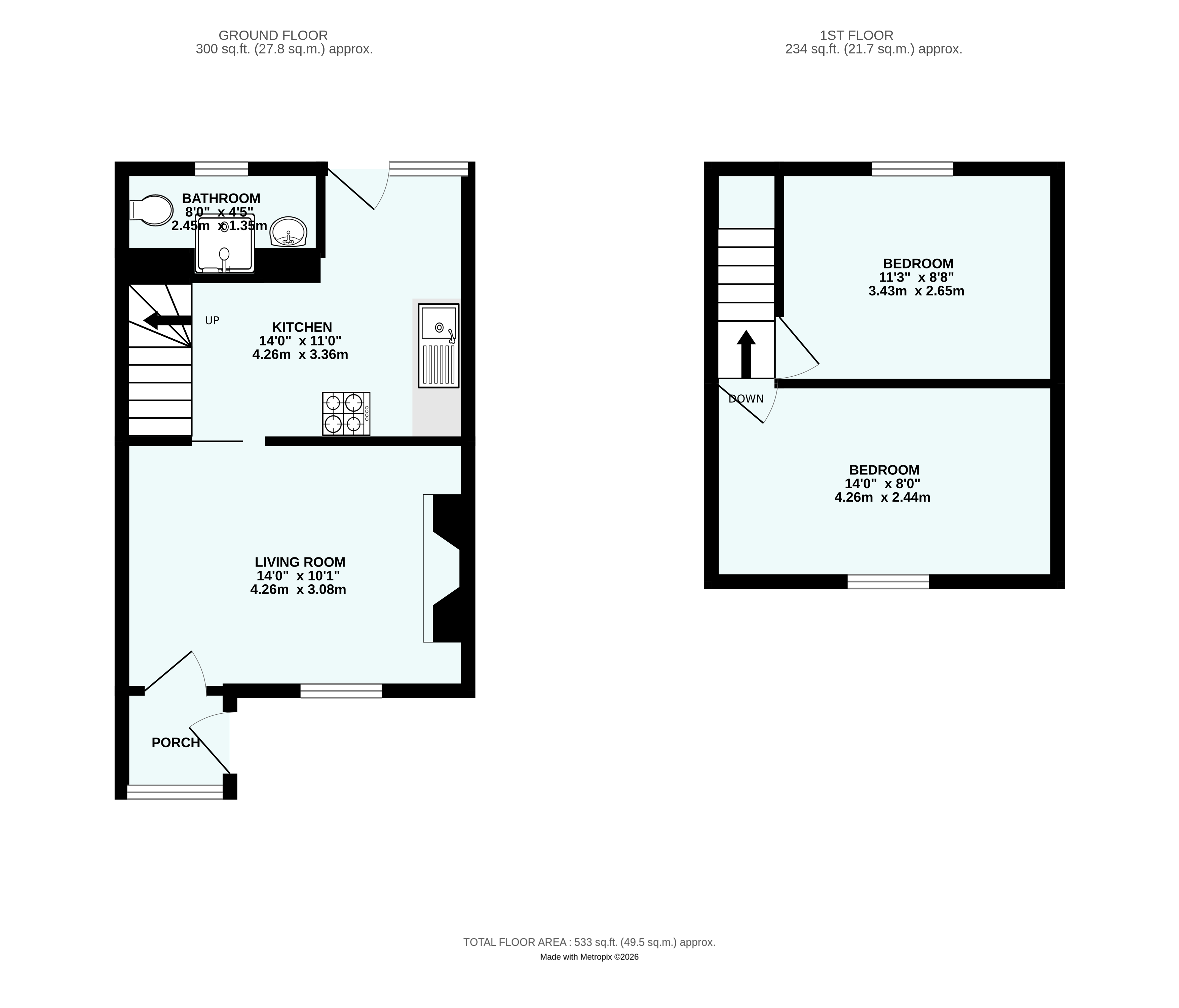 2, Chapel Row, Gulval floorplan