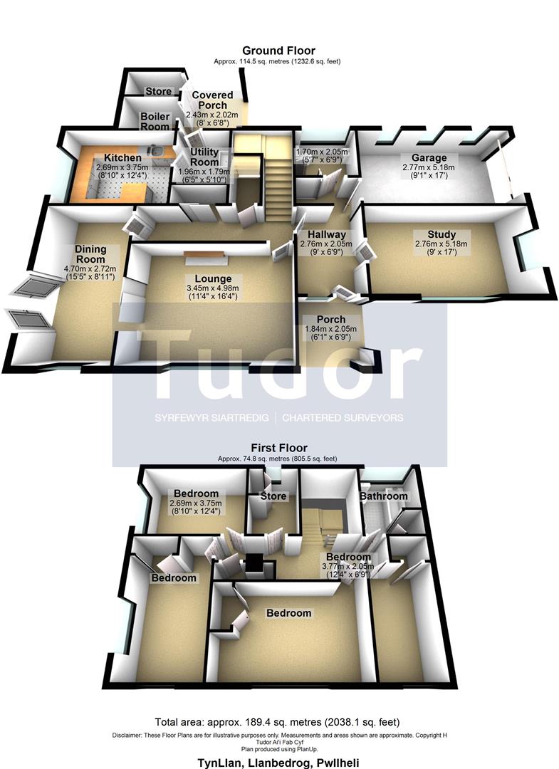 Ty'n Llan, Llanbedrog floorplan
