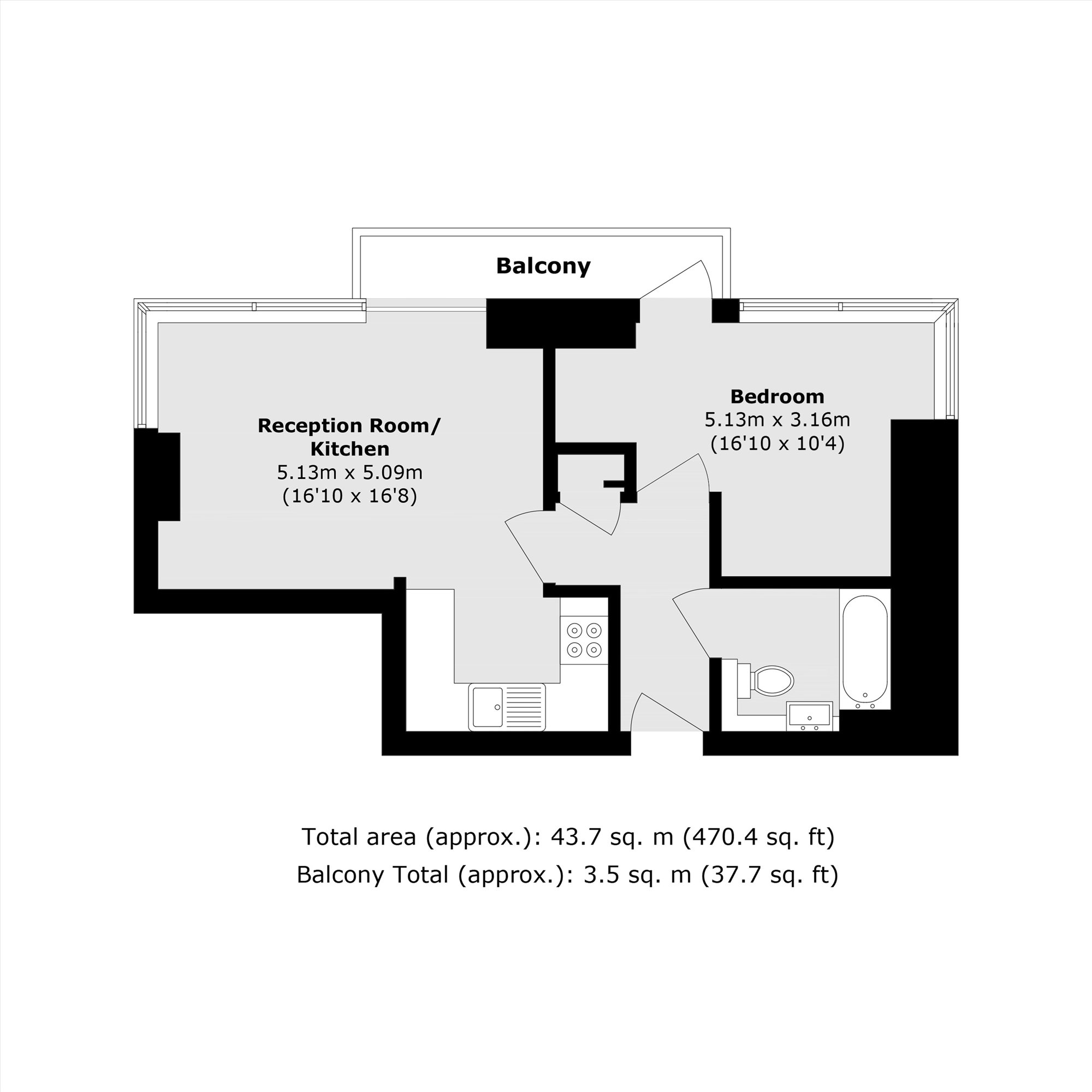 Flat 202, Distillery Tower, 1, Mill Lane, London floorplan