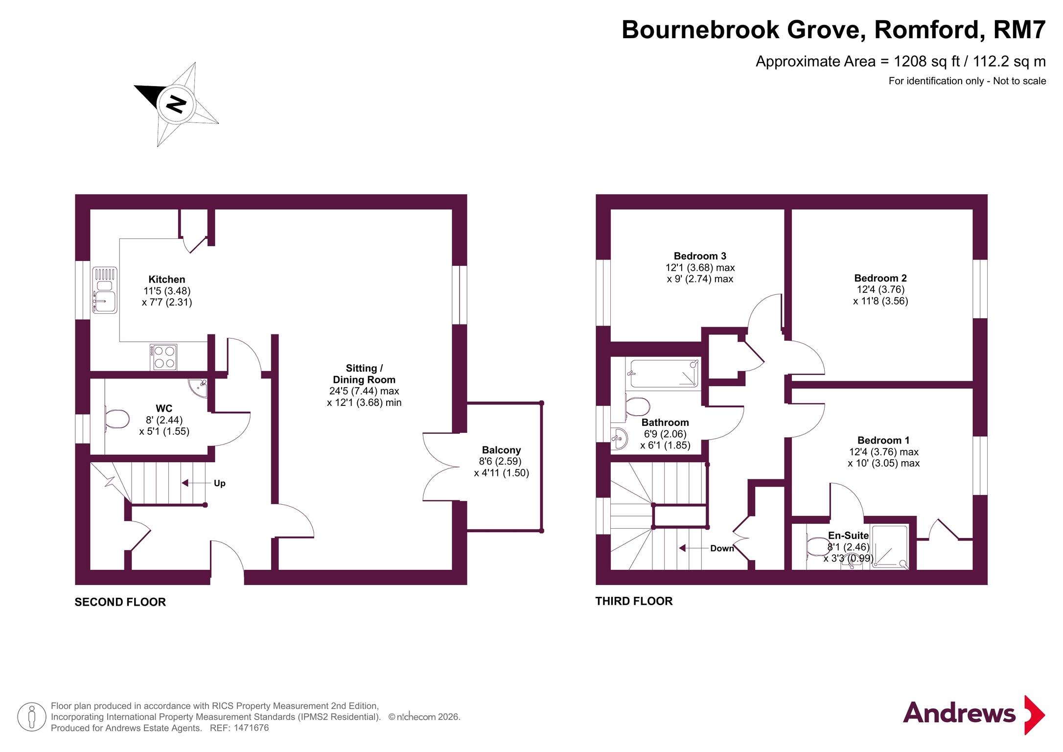 19, Vestry Court, 2, Bournebrook Grove, Romford floorplan