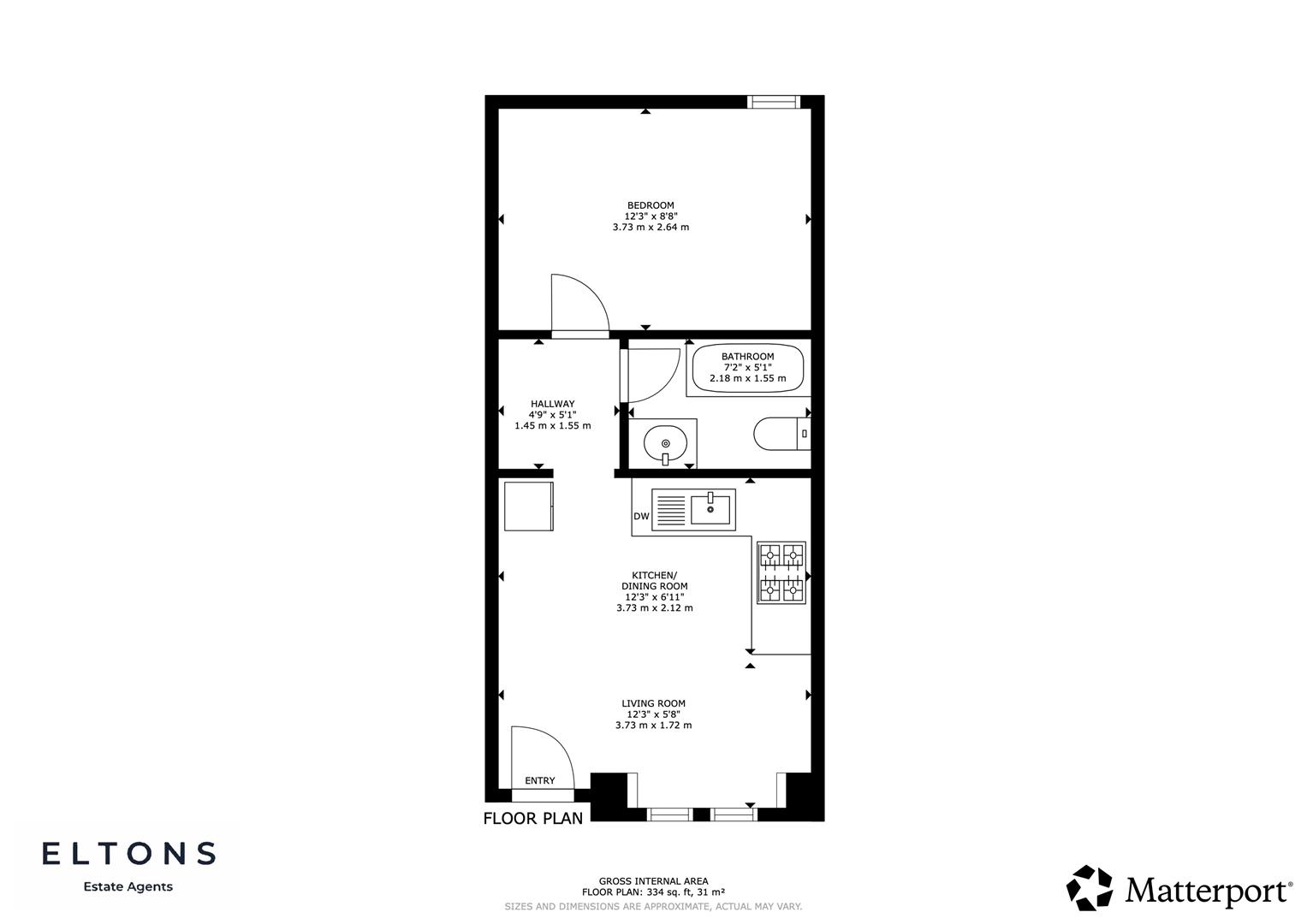 Flat 1, Redlands Place, Brighton Road, Horsham floorplan