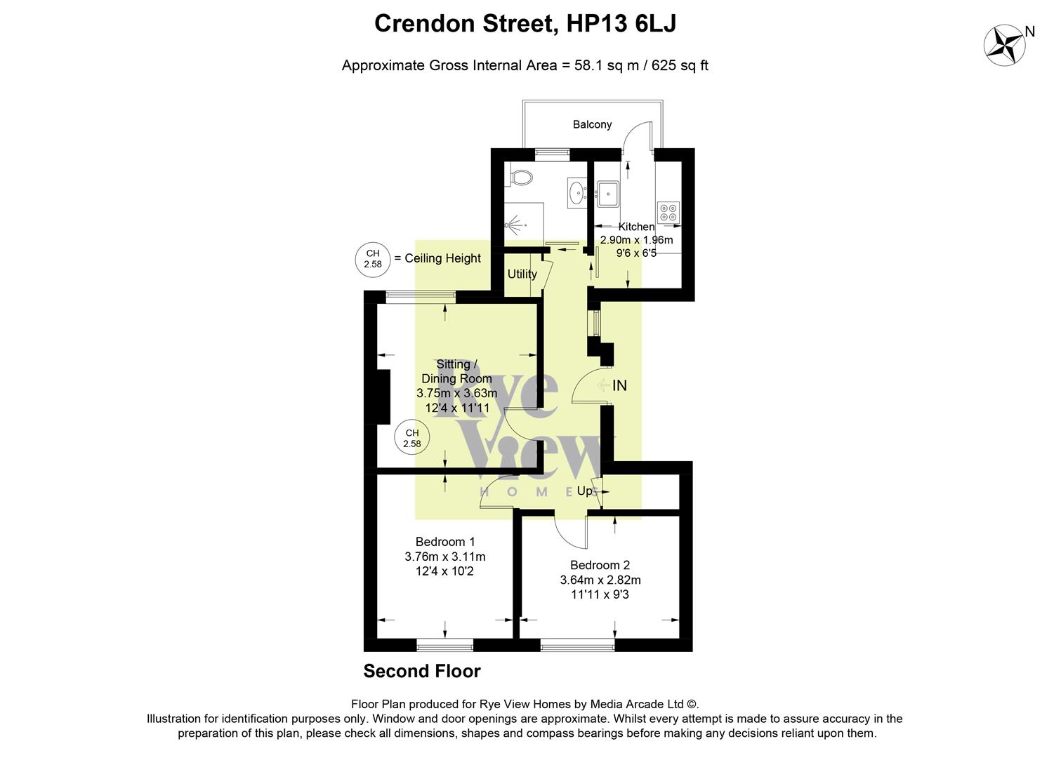 Top Flat 21a, Crendon Street, High Wycombe floorplan