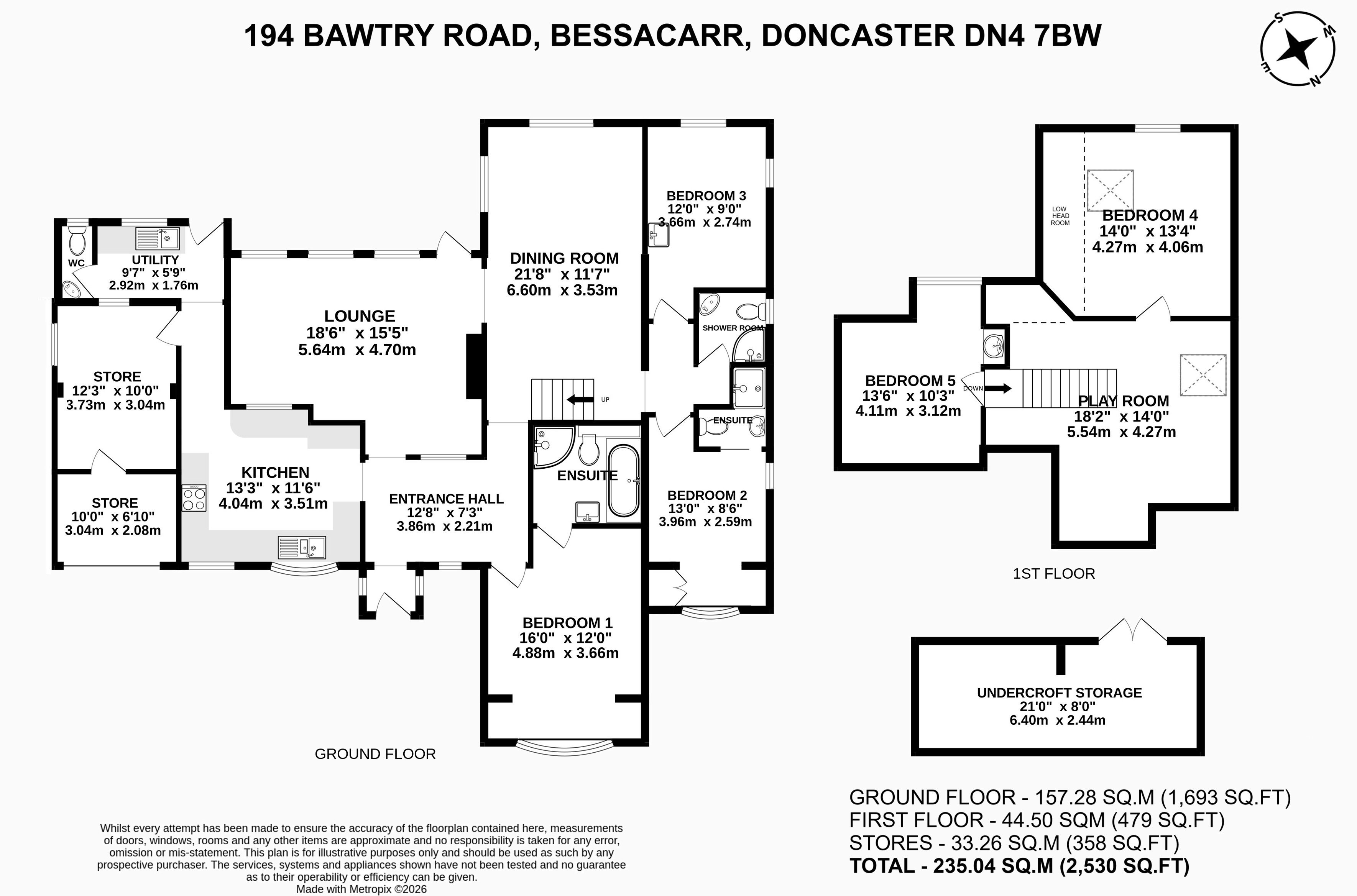 194, Bawtry Road, Doncaster floorplan