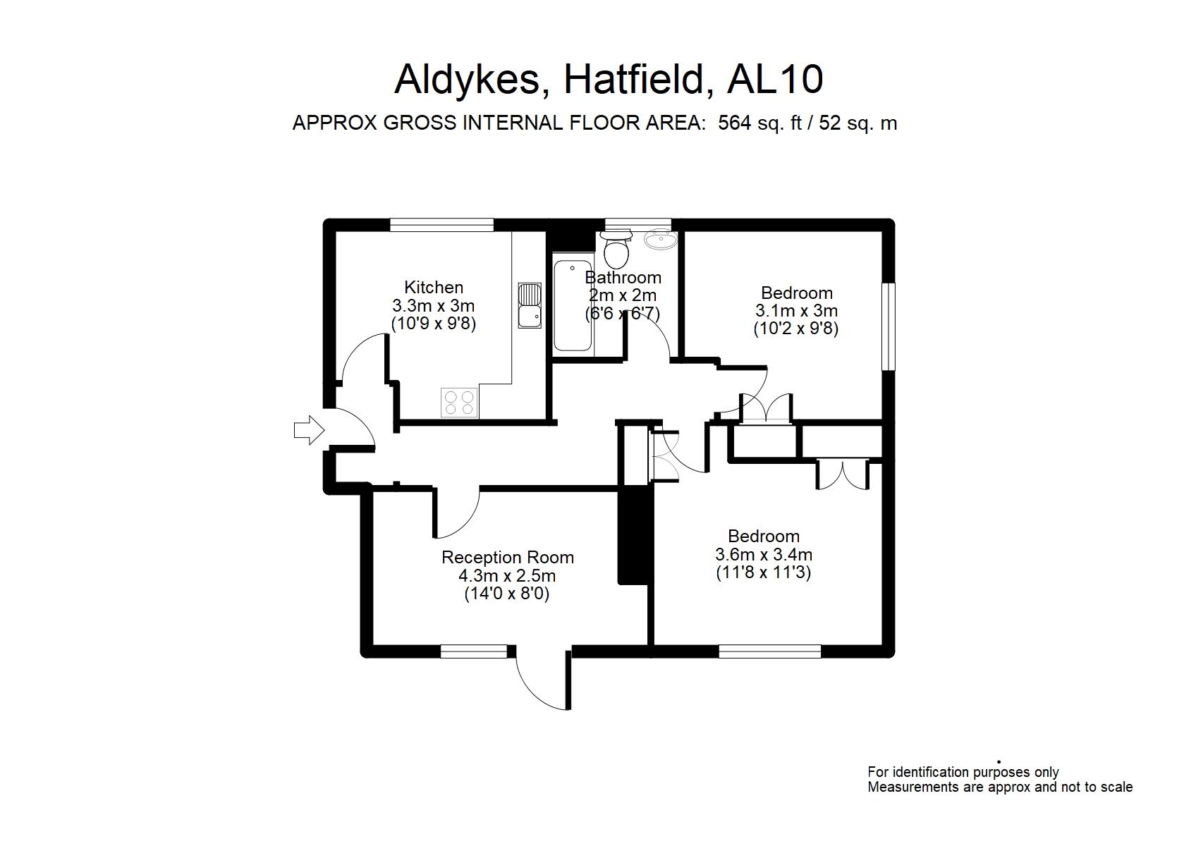 2, Aldykes, Hatfield floorplan