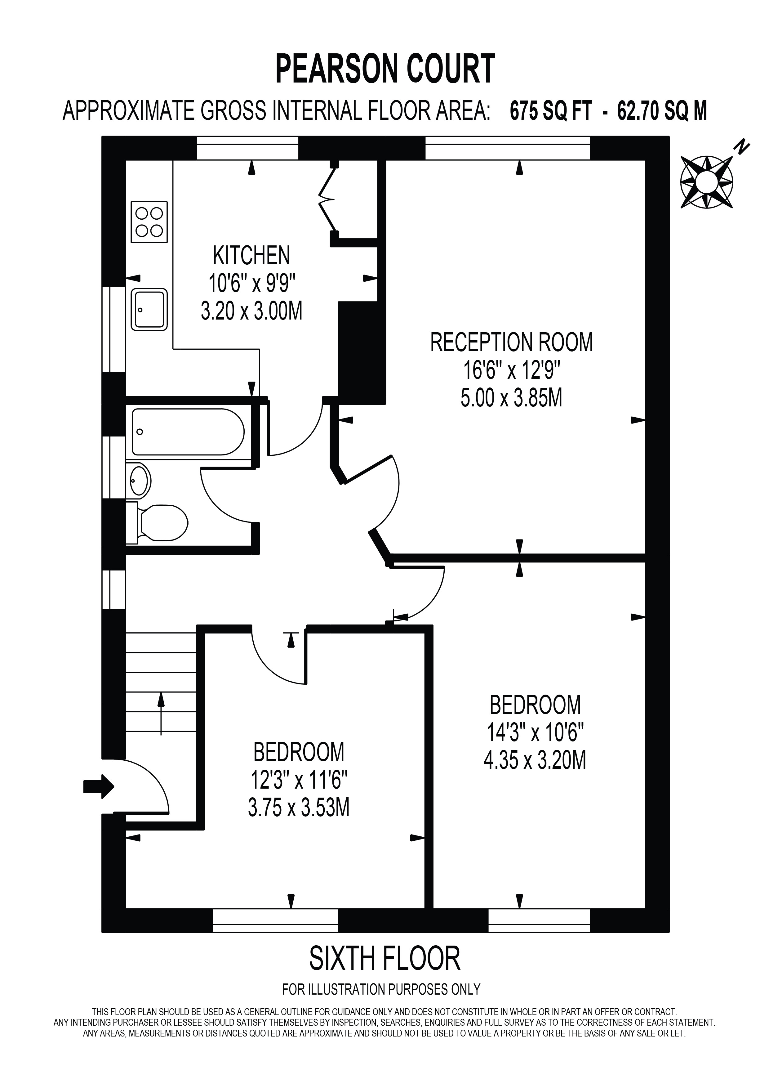 Flat 6, Pearson Court,, Central Road, Morden floorplan