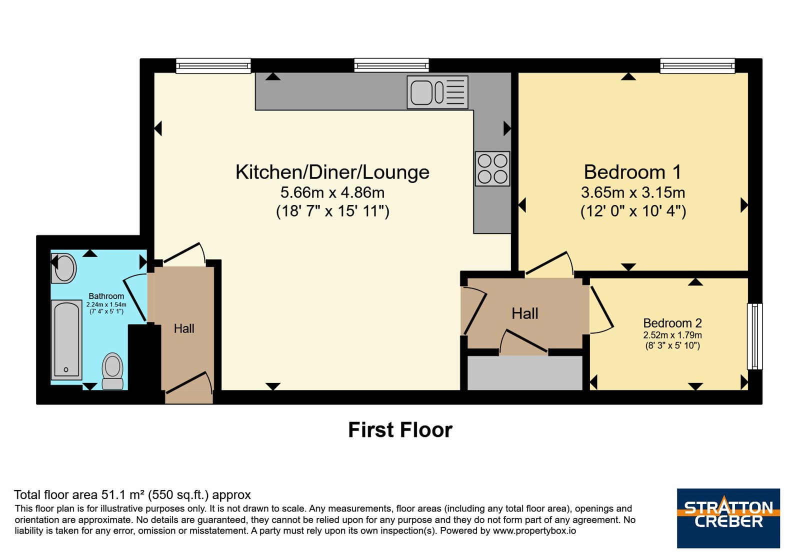 Apartment 6, Martin House,, Treruffe Hill, Cornwall floorplan