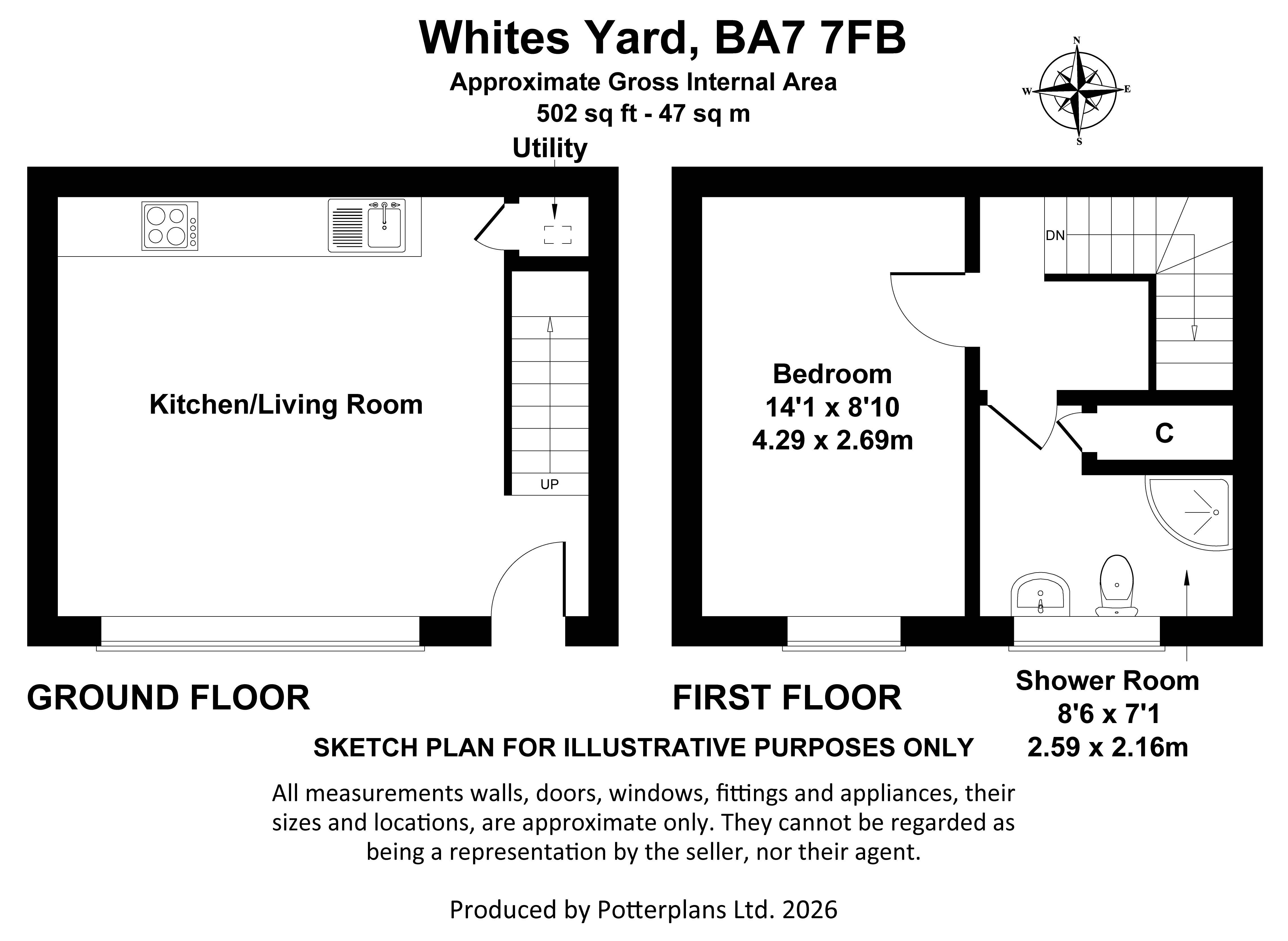5 Whites Yard,, Fore Street, Somerset floorplan