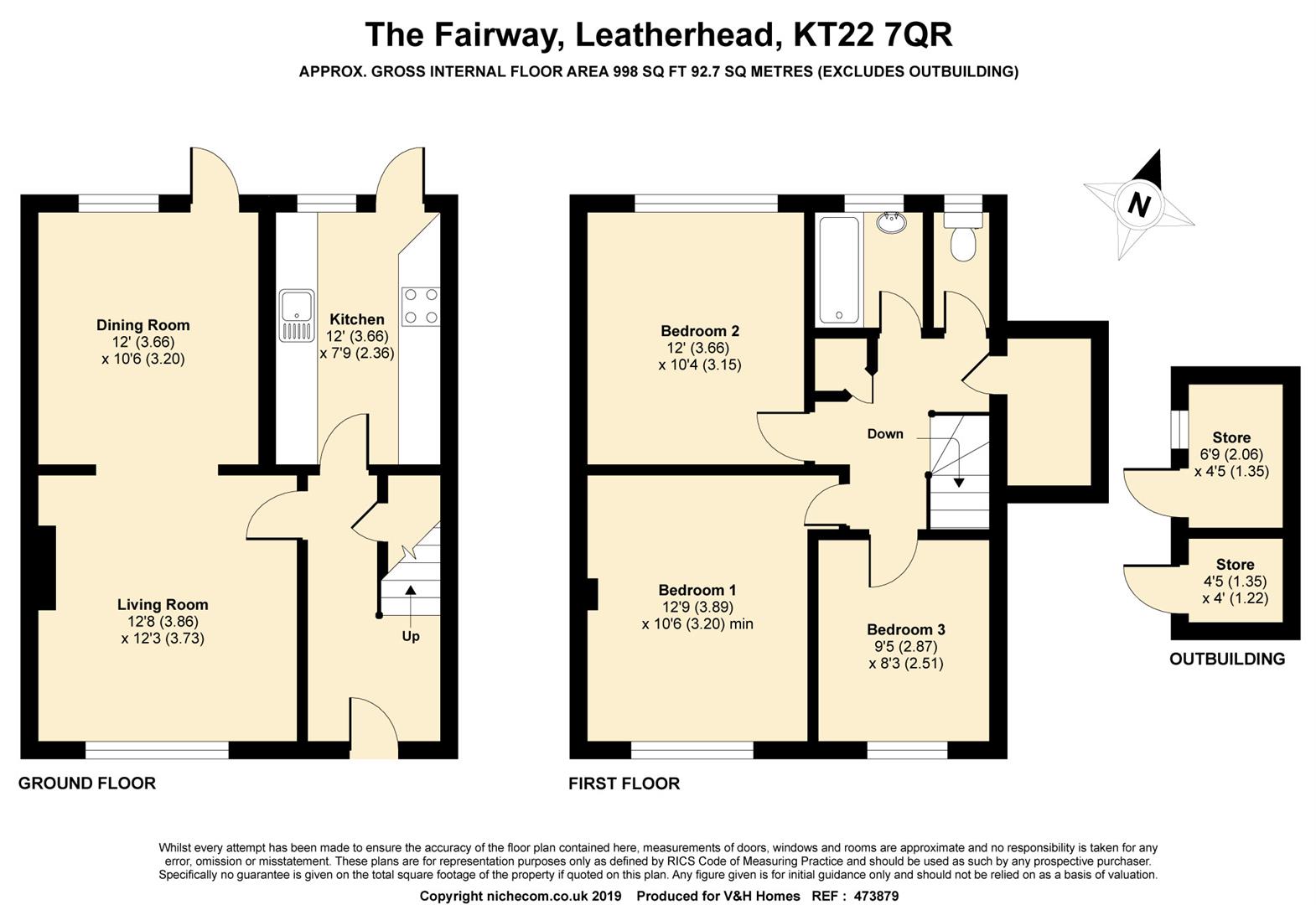 3 Bedrooms Terraced house for sale in The Fairway, Leatherhead KT22