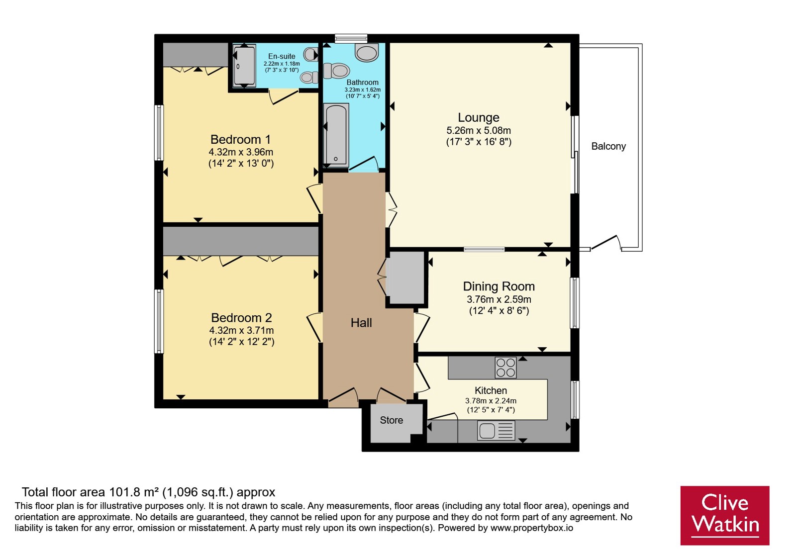 Flat 1, The Garth, 11, Waterford Road, Prenton floorplan
