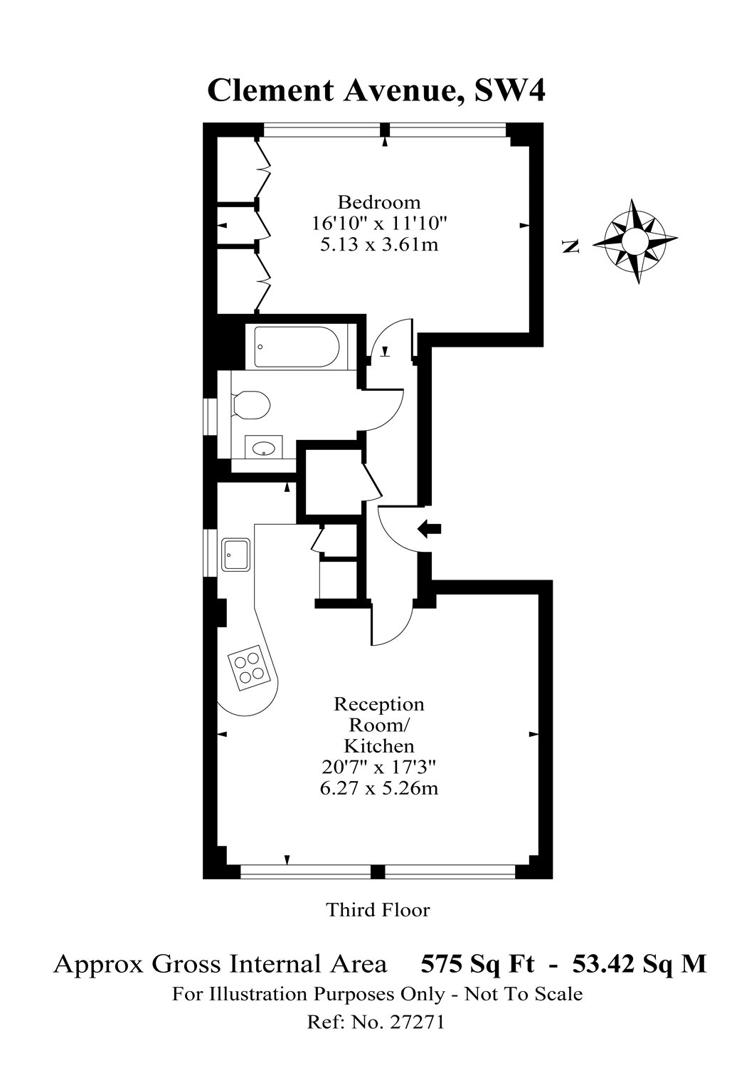 1 Bedrooms Flat to rent in Clement Avenue, Clapham, London SW4