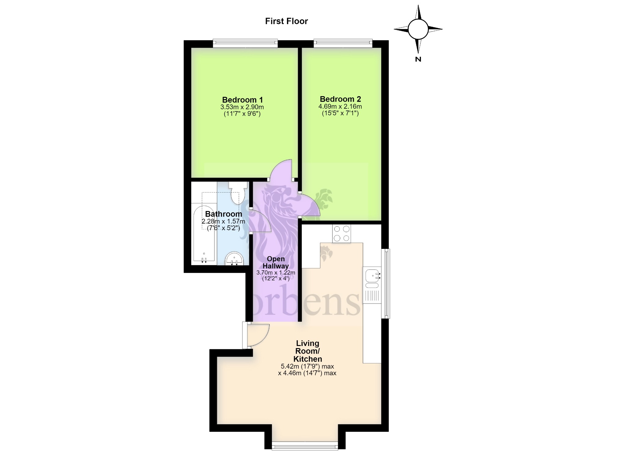 4 Ballard Rise, 21 Priests Road, Swanage floorplan