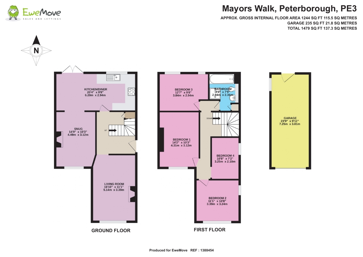 140, Mayors Walk, Peterborough floorplan