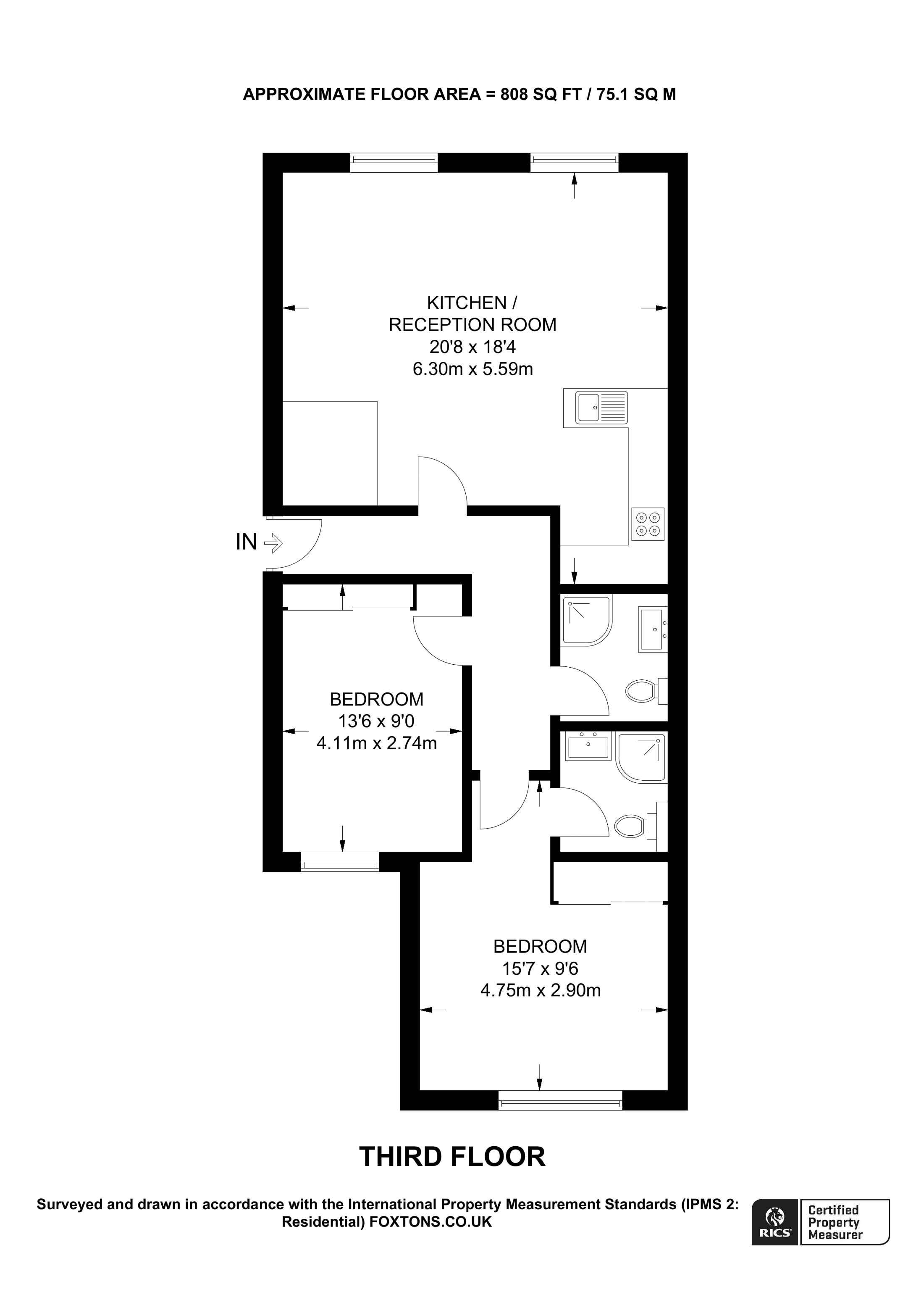 St.Stephens Gardens, Westbourne Park, London W2, 2 bedroom flat for