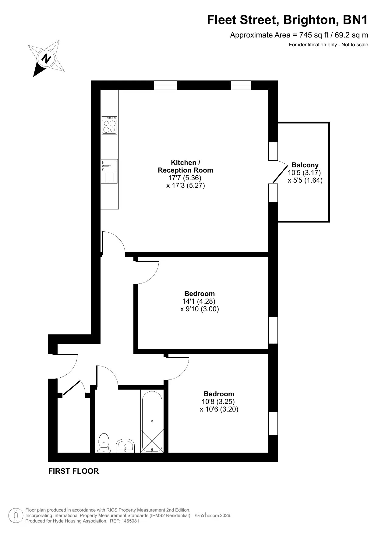 Flat 5, Temple House, 5, Fleet Street, East Sussex floorplan