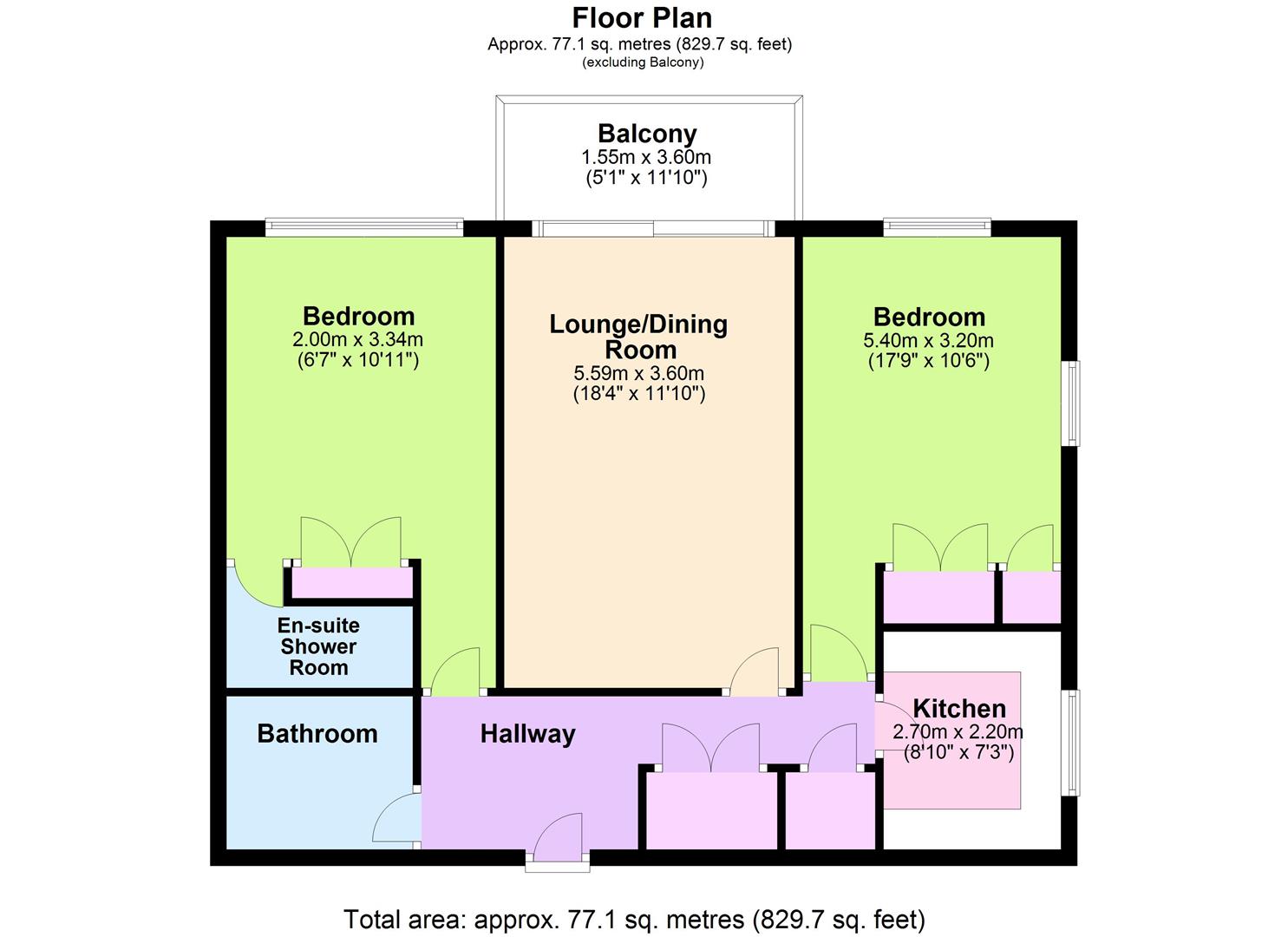 Flat 9, Beaulieu Court, Marine Parade, Worthing floorplan