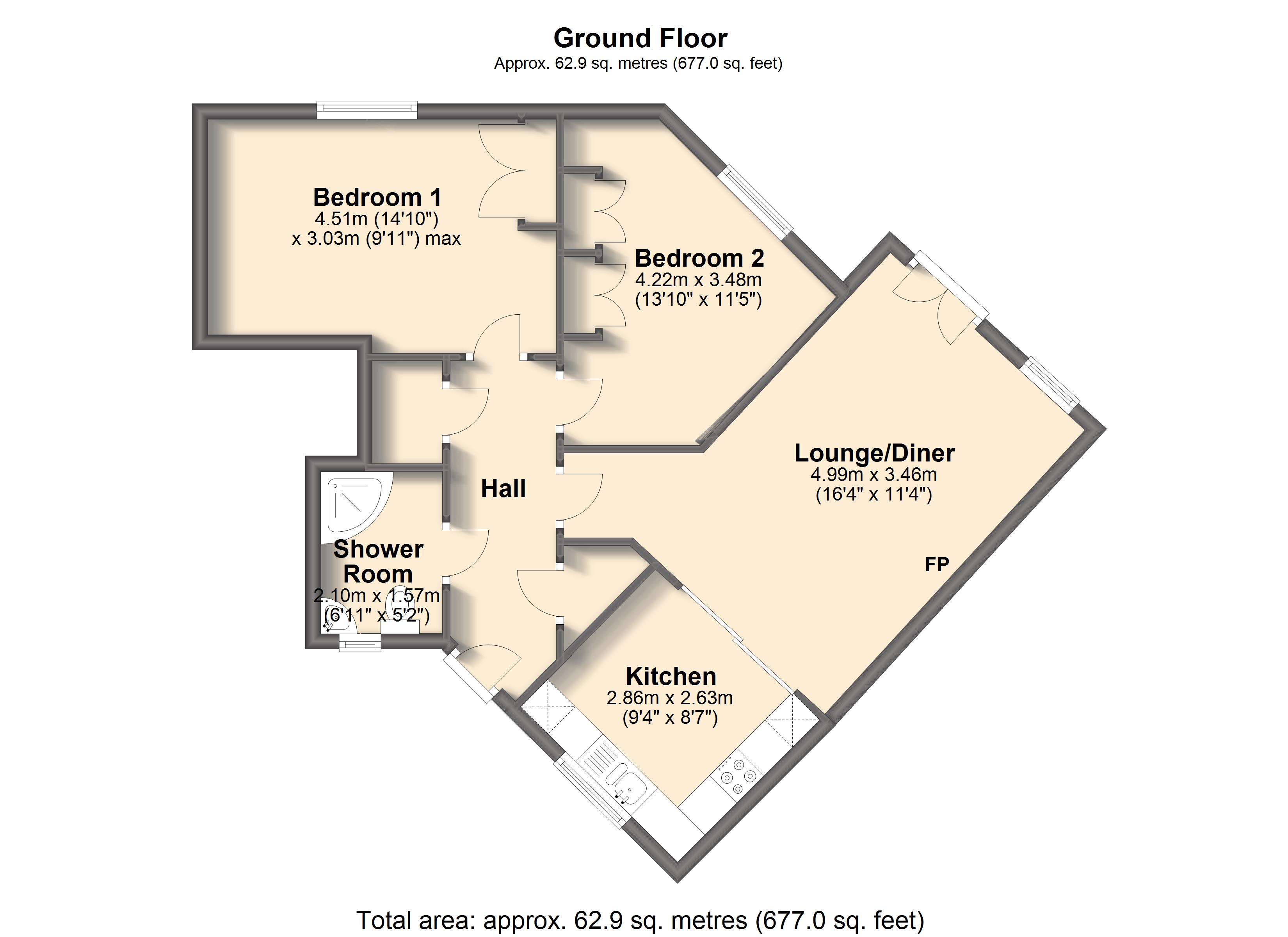 2 Bedrooms Flat for sale in Rempstone Drive, Hasland, Chesterfield S41