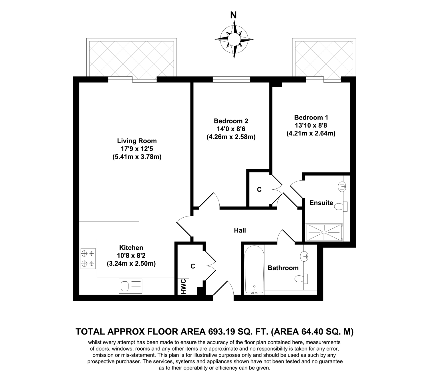 Flat 45, Ensign House, Colindale floorplan
