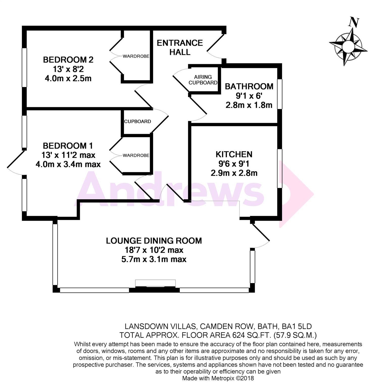 2 Bedrooms Flat to rent in Lansdown Villas, Camden Row, Bath BA1
