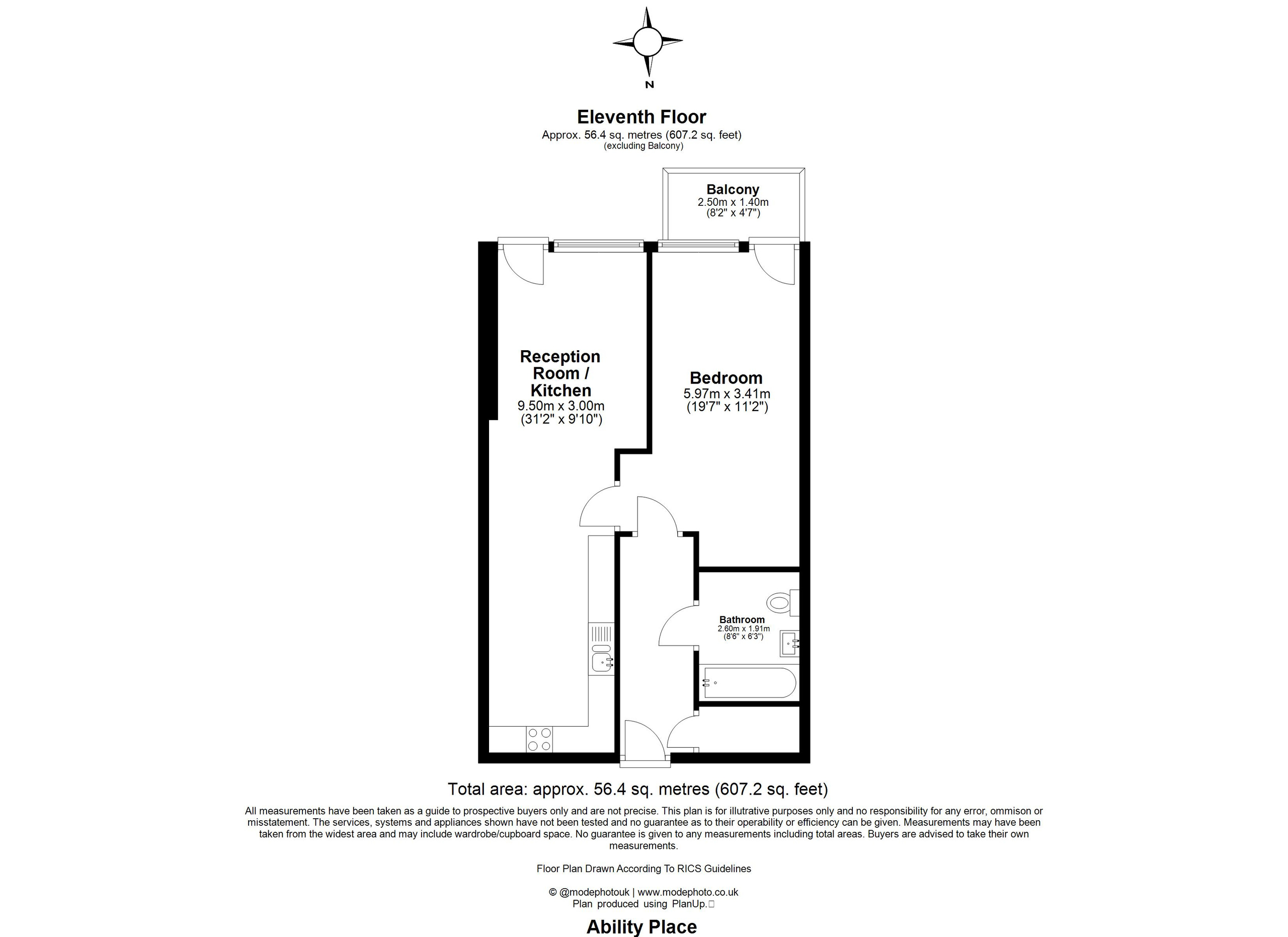 Copy of Flat 181, London floorplan
