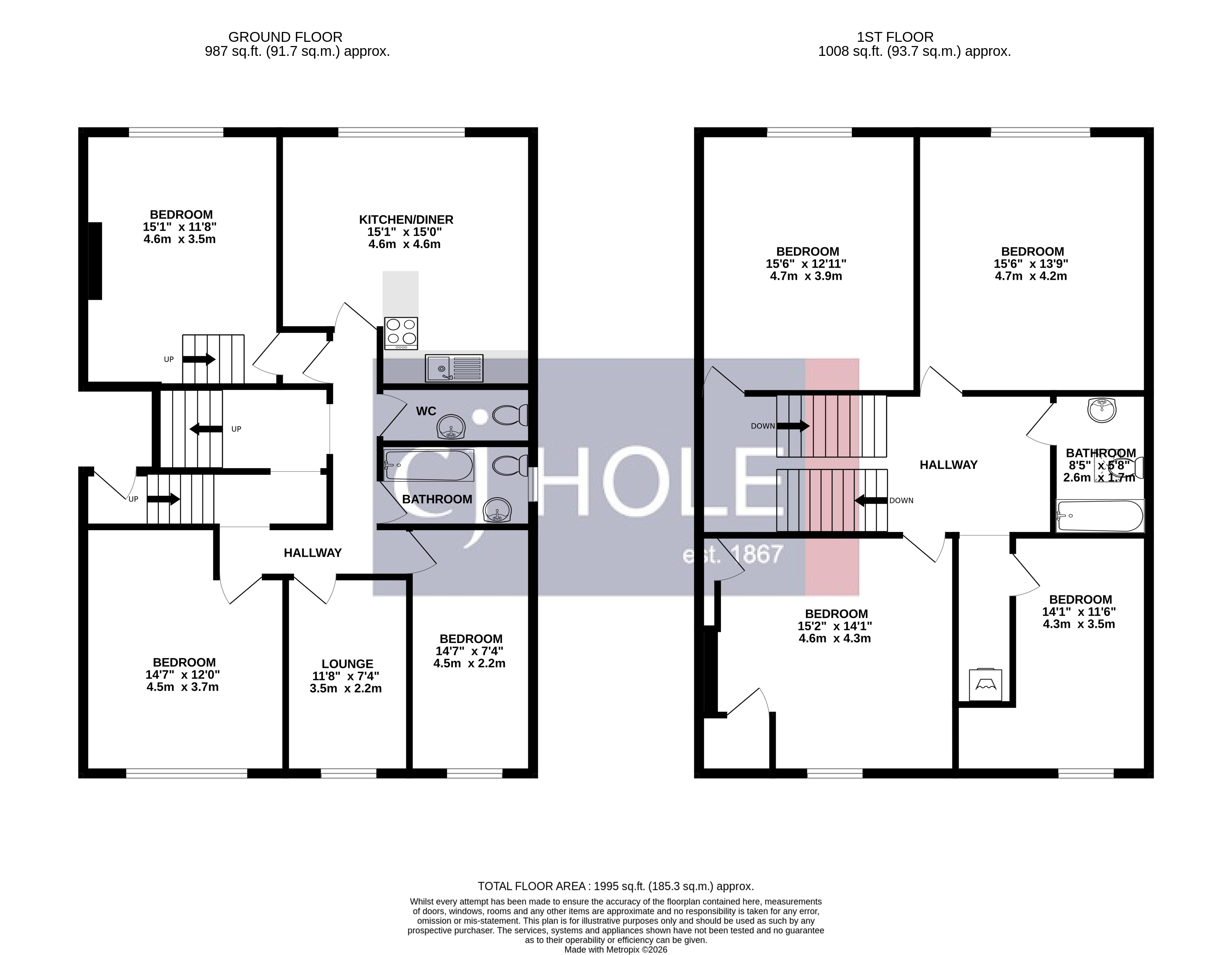 First and Second Floor Maisonette, 3, Redland Court Road, Bristol floorplan