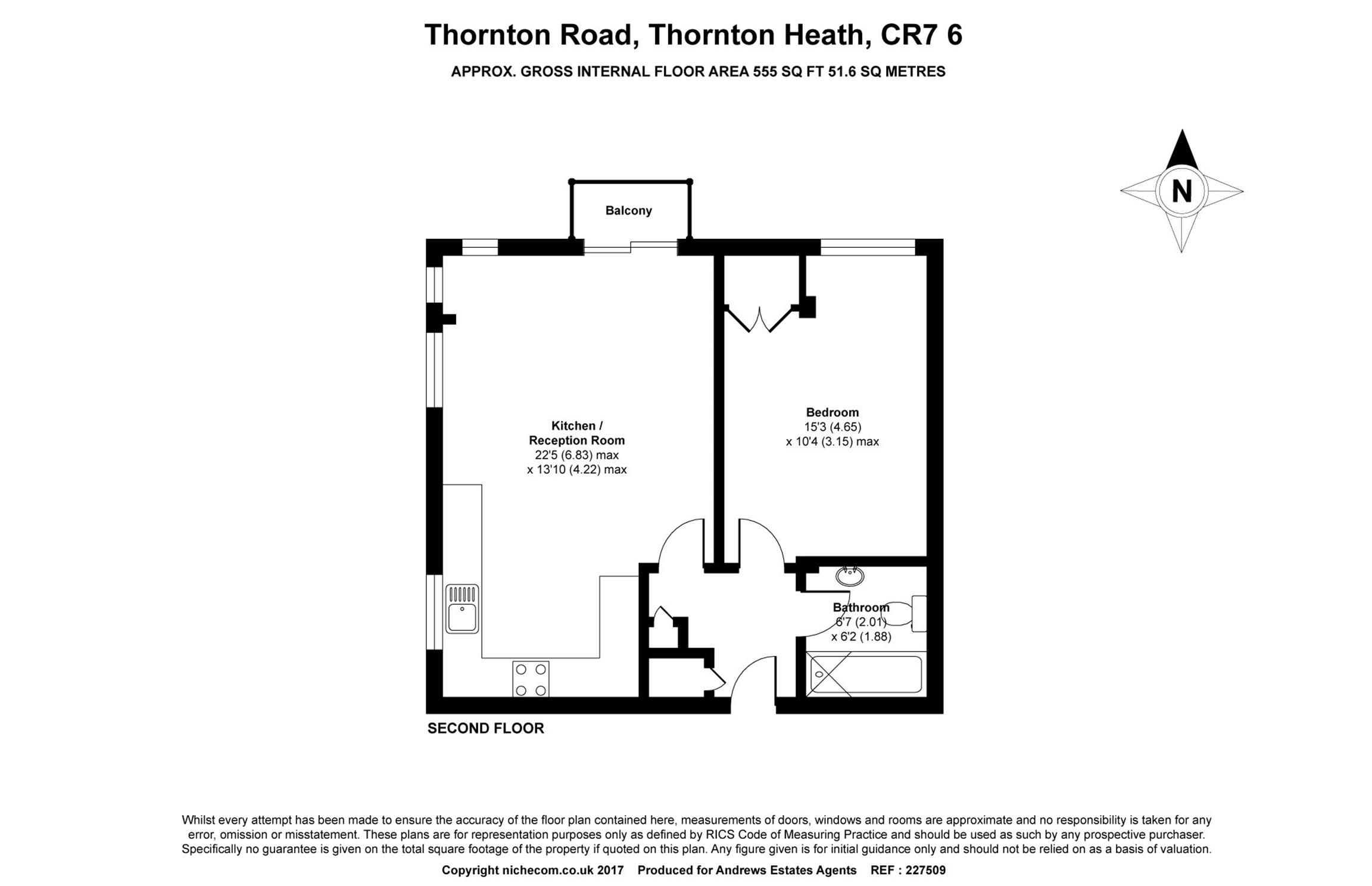 1 Bedrooms Flat for sale in Flat 10 Redwood House, 30 Thornton Road, Thornton Heath, Surrey CR7