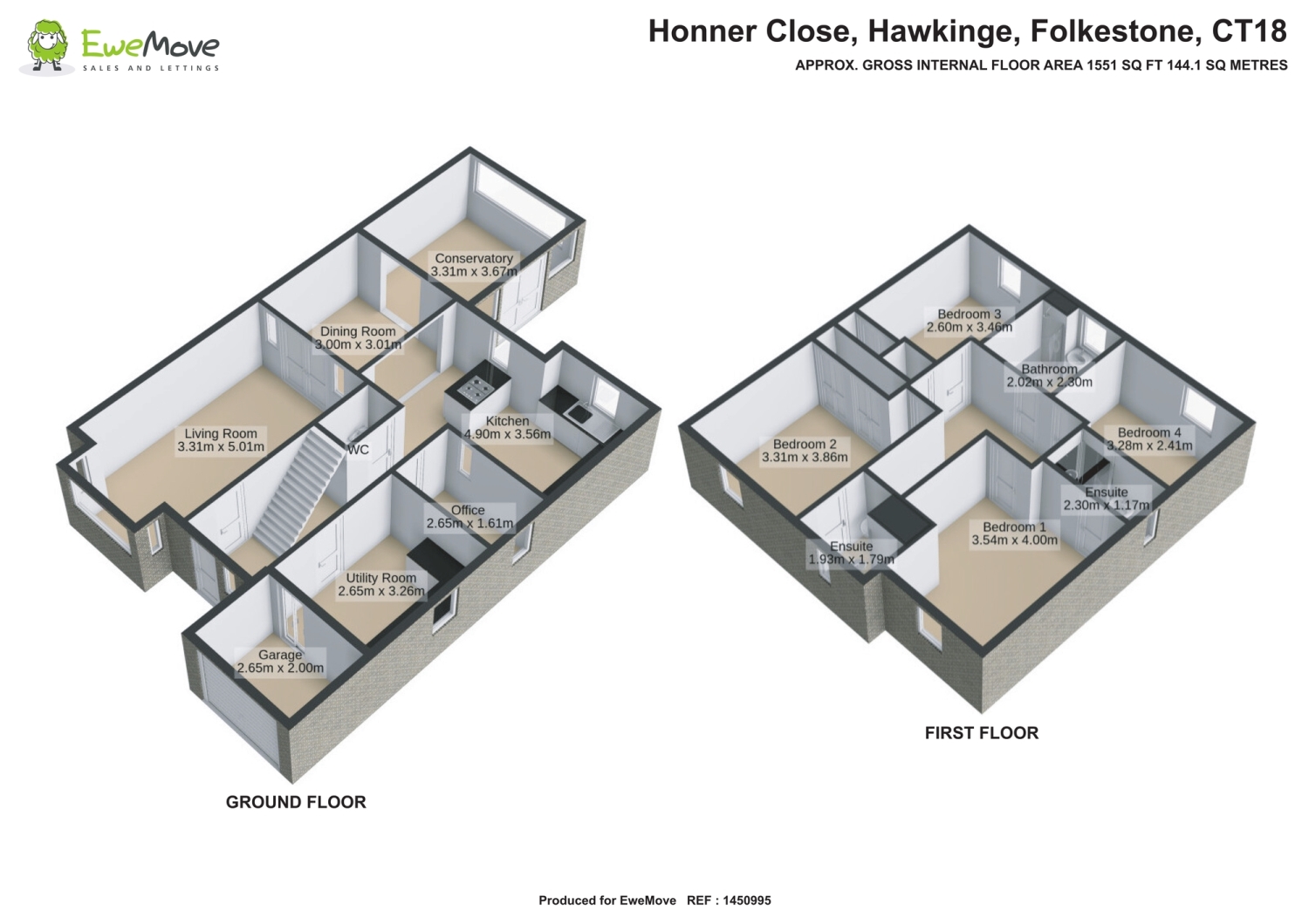 18, Honner Close, Folkestone floorplan