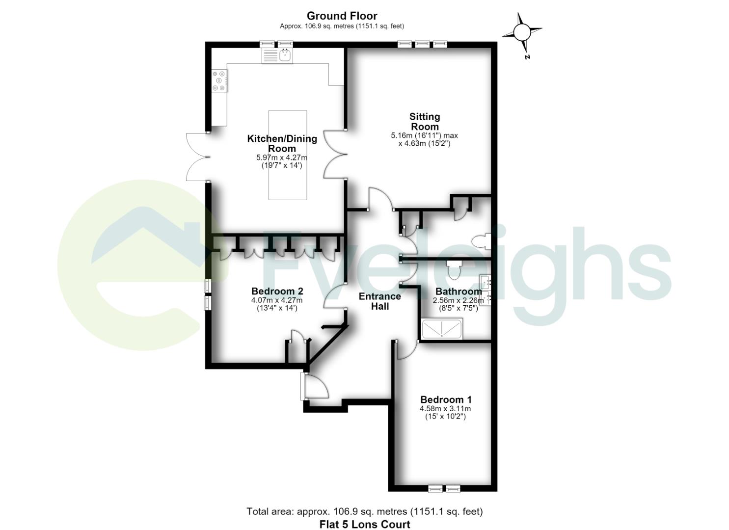 Flat 5, Lons Court, Bath Road, Bristol floorplan