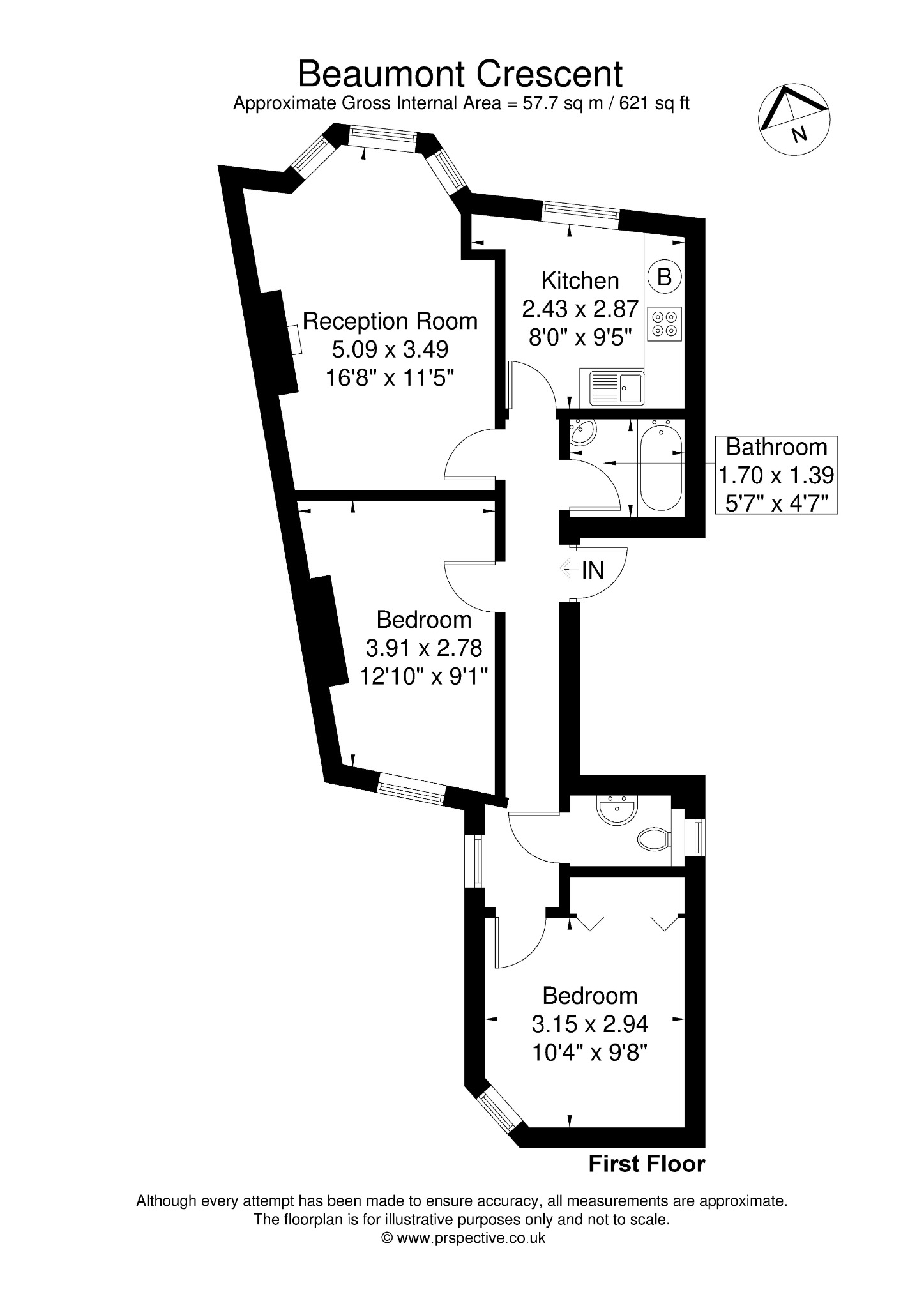 First Floor Flat, 6 Beaumont Crescent, Greater London floorplan