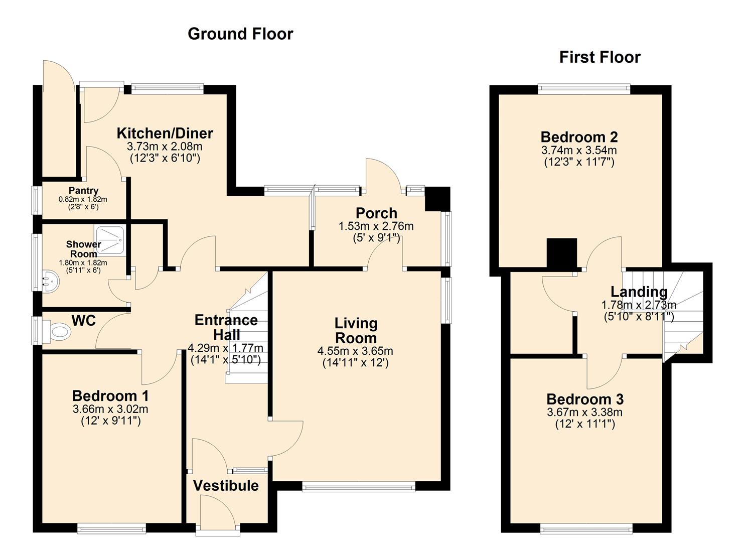 Afton, Hardwick Wood, Chesterfield floorplan