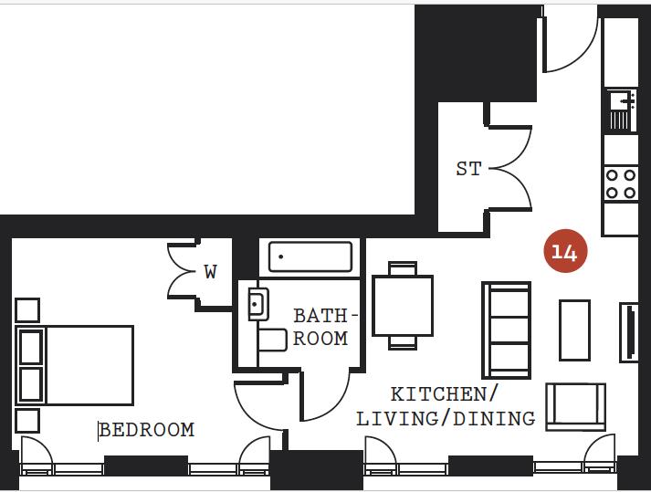 Fairfax, 1046, 1 Heyrod Street, Manchester floorplan
