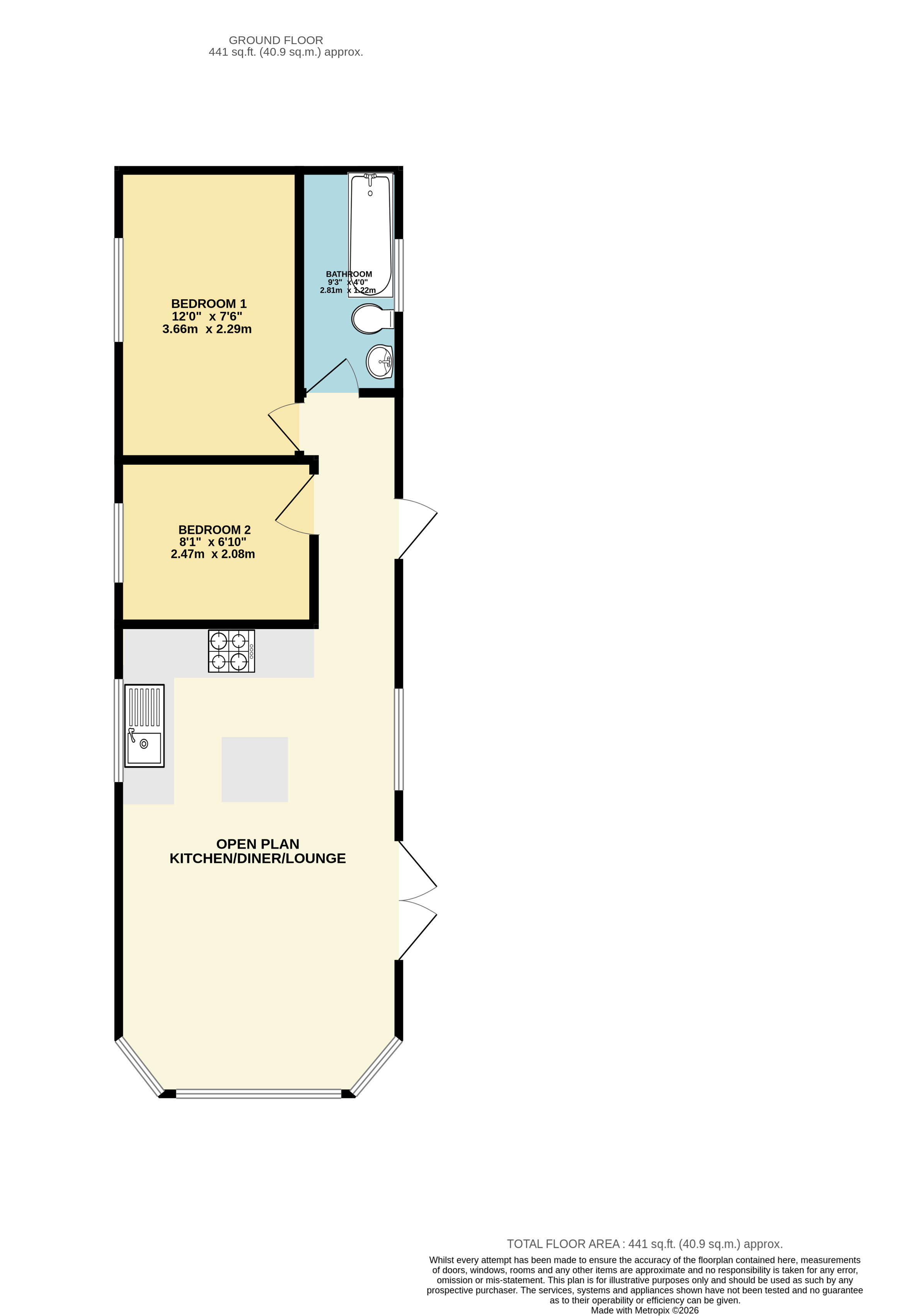 121, Stopsley Mobile Home Park, Luton floorplan